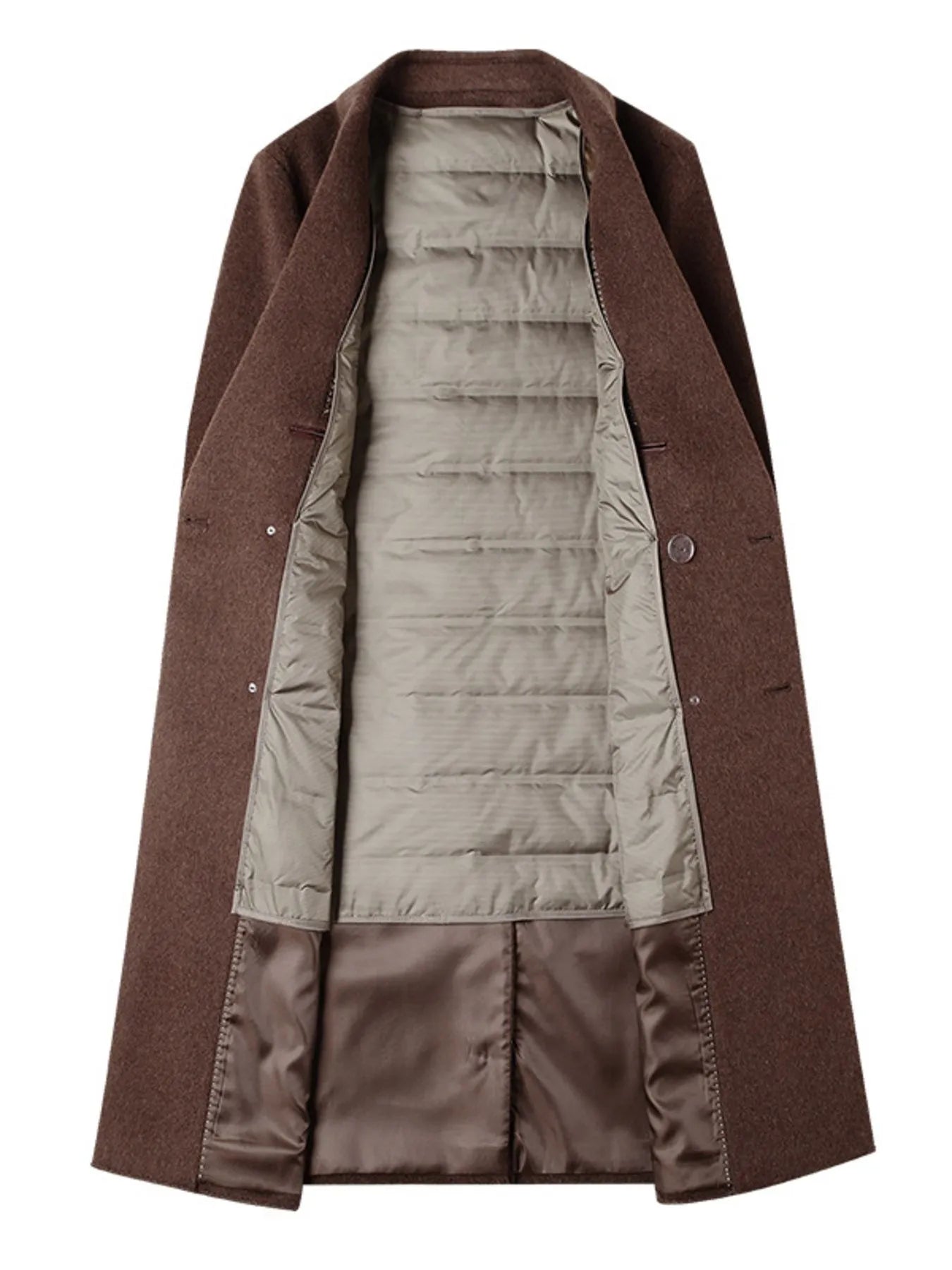Men's Plus Size Double - Breasted Wool Overcoat designed for comfort and style at Lookzlike