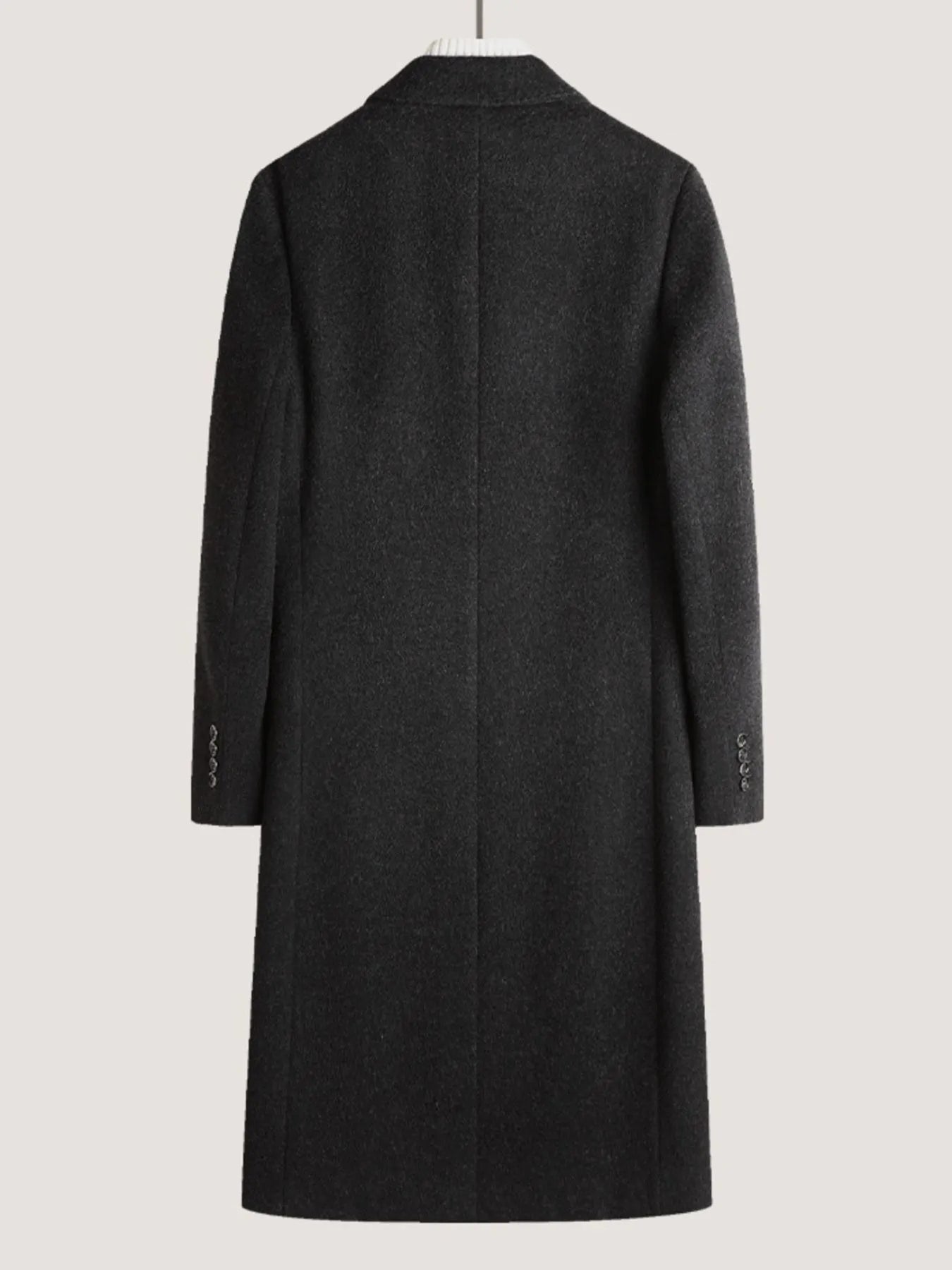 Men's Plus Size Double - Breasted Wool Overcoat designed for comfort and style at Lookzlike