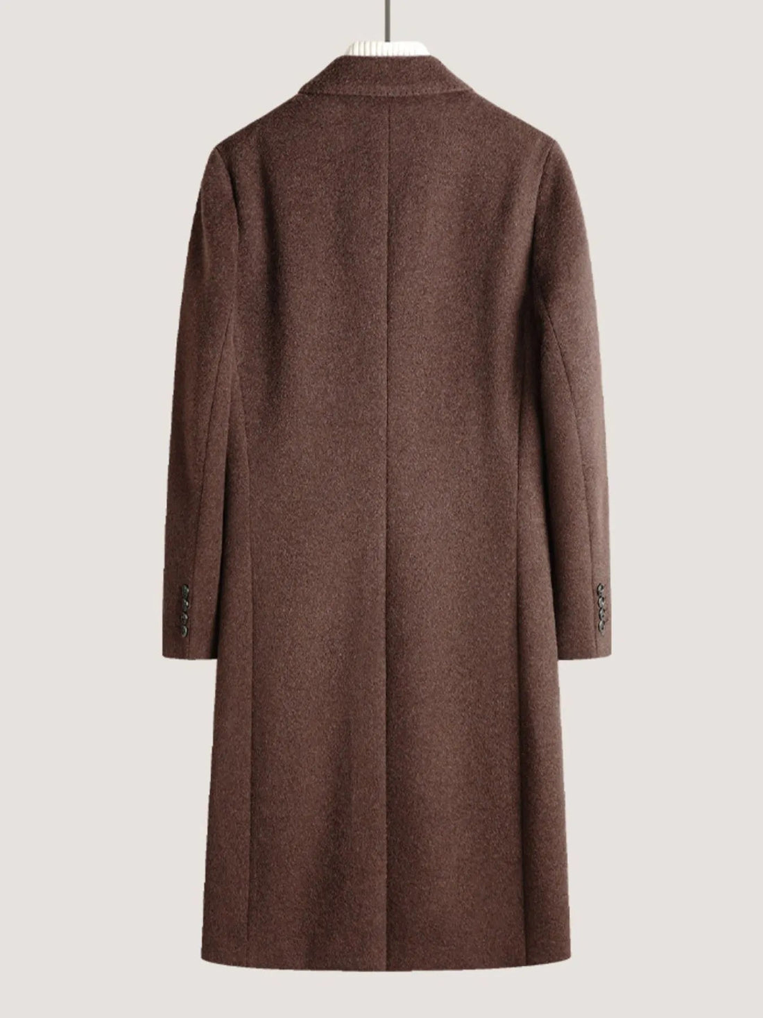 Men's Plus Size Double - Breasted Wool Overcoat designed for comfort and style at Lookzlike