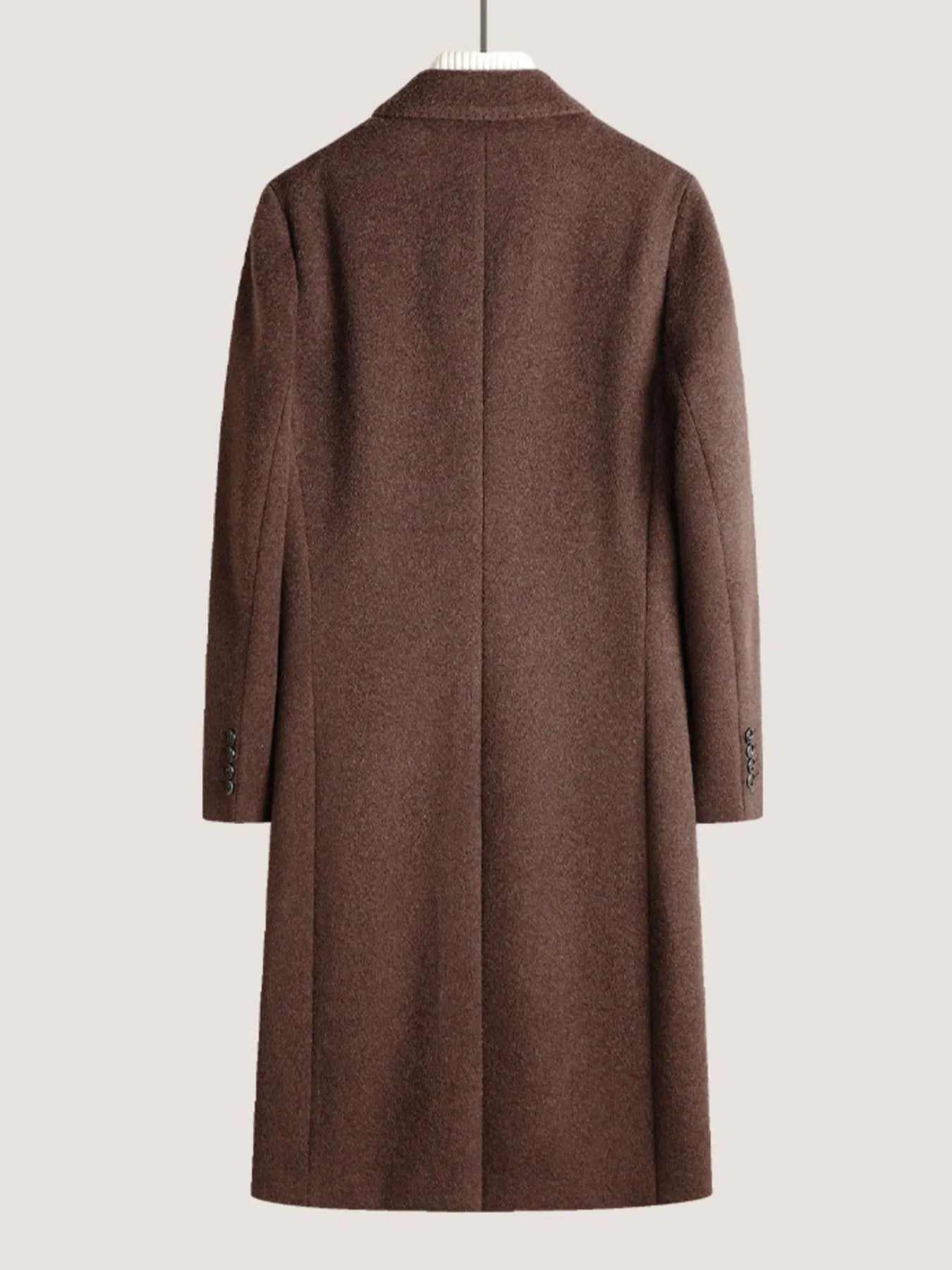 Men's Plus Size Double - Breasted Wool Overcoat designed for comfort and style at Lookzlike