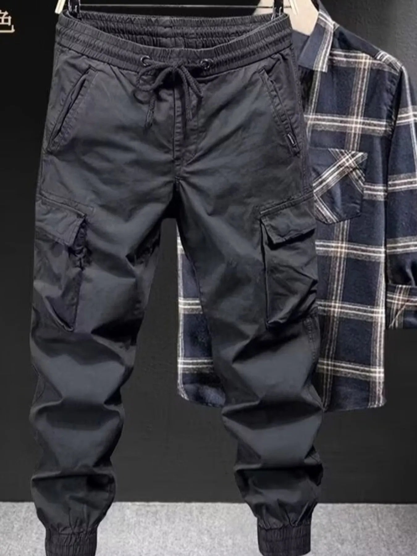 Men's Plus Size Drawstring Joggers with Pockets designed for comfort and style at Lookzlike