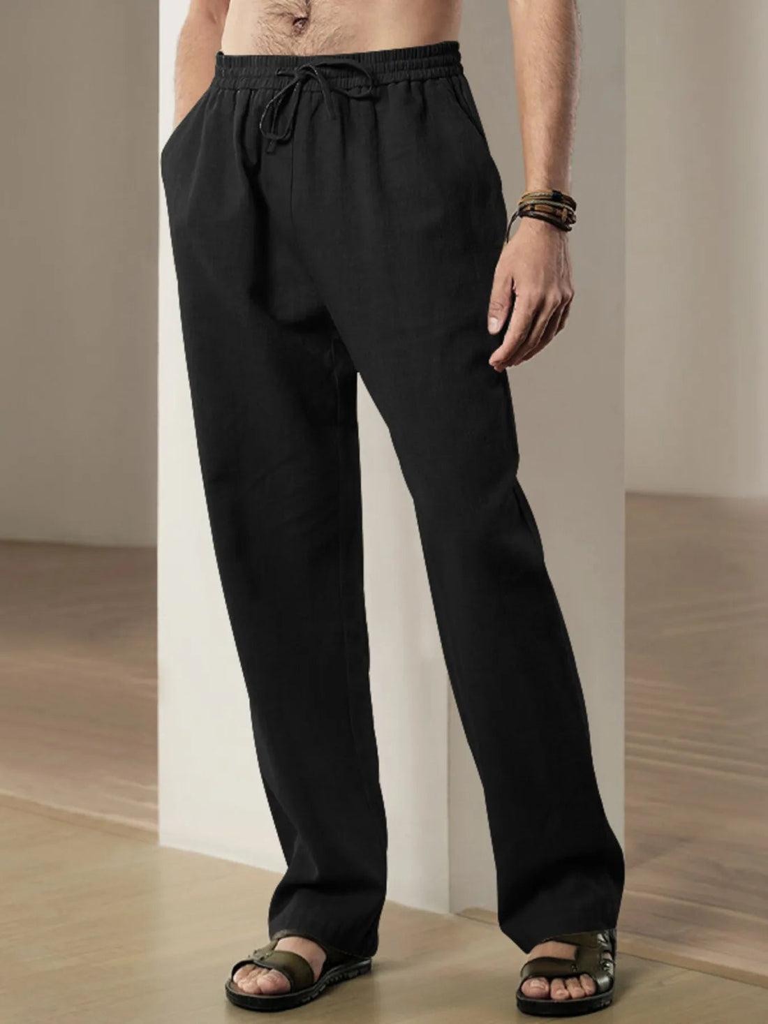 Men's Plus Size Drawstring Loose Fit Pants - Lookzlike