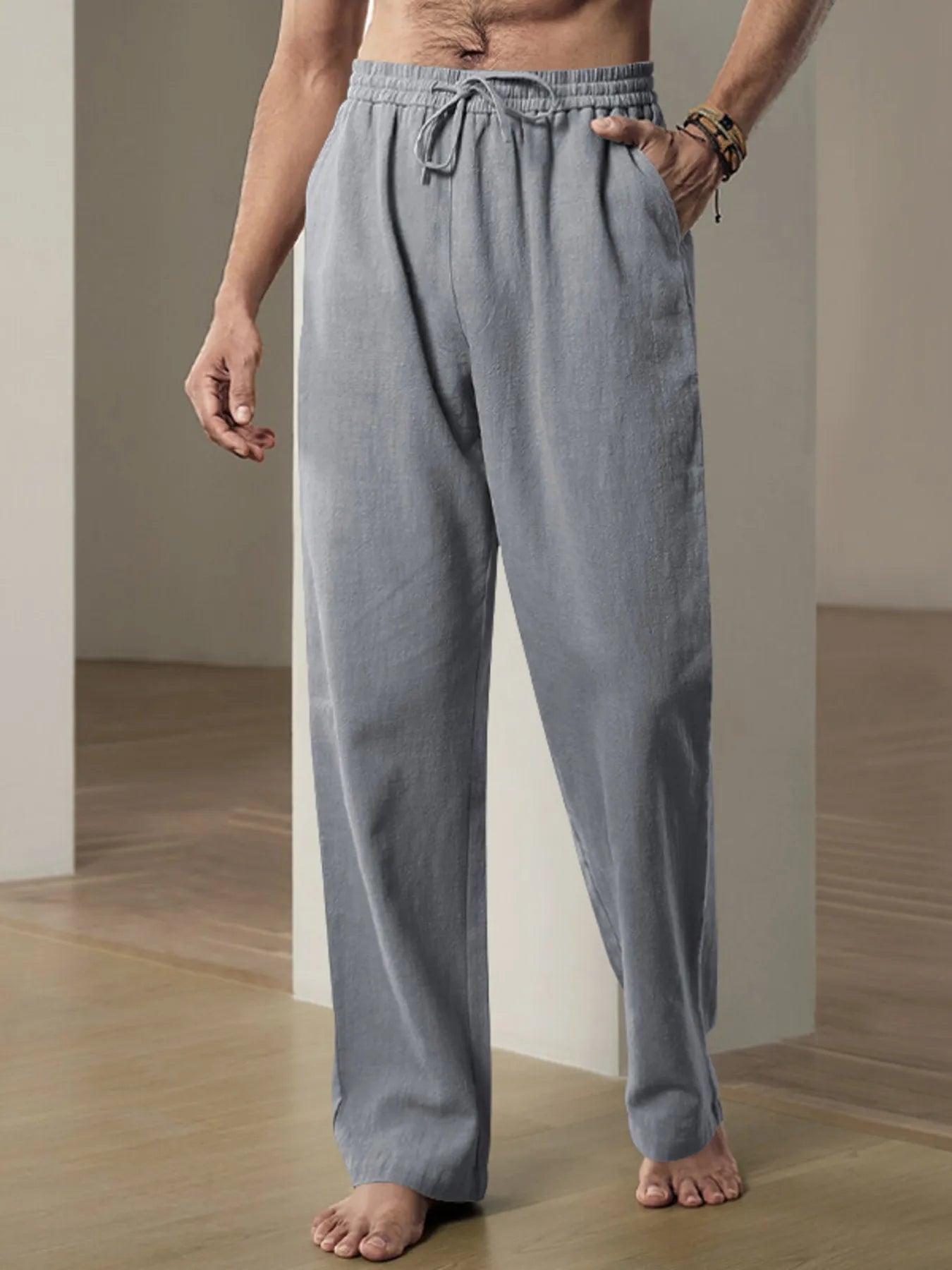 Men's Plus Size Drawstring Loose Fit Pants - Lookzlike