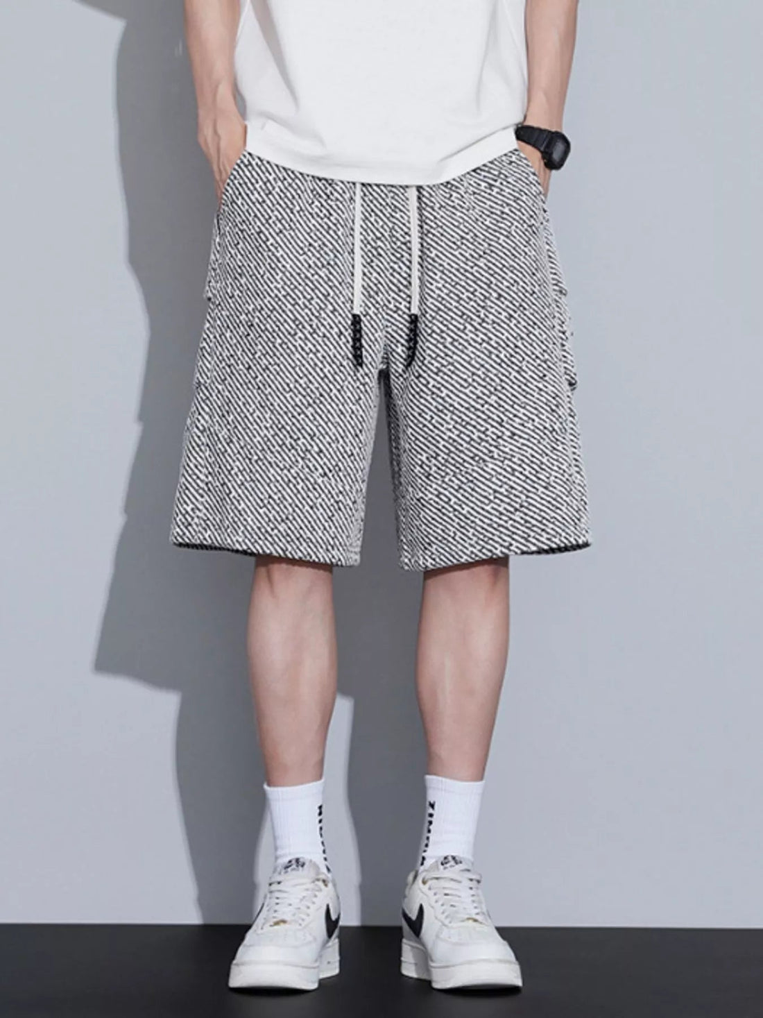 Men's Plus Size Drawstring Loose Fit Shorts designed for comfort and style at Lookzlike