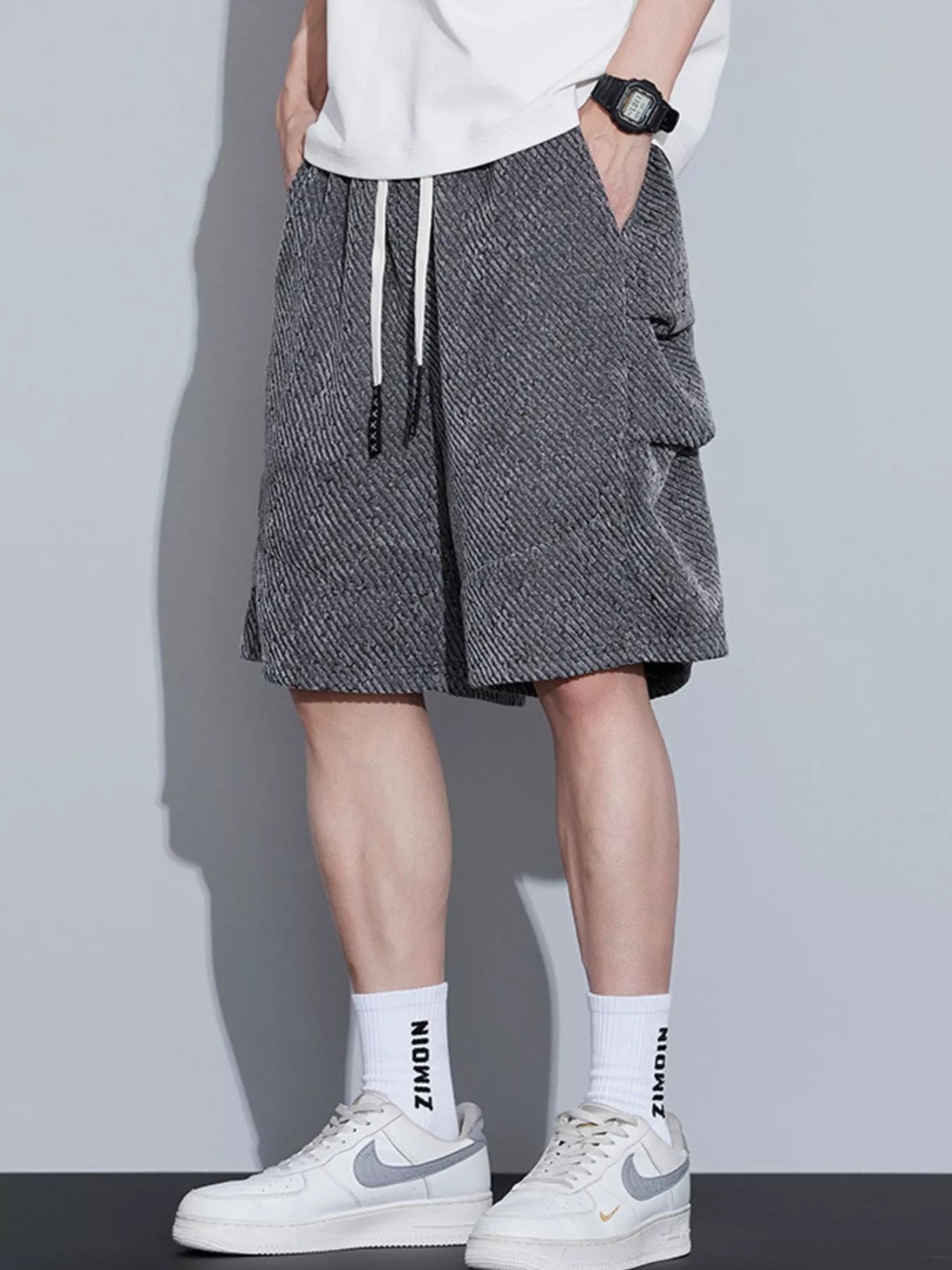 Men's Plus Size Drawstring Loose Fit Shorts designed for comfort and style at Lookzlike