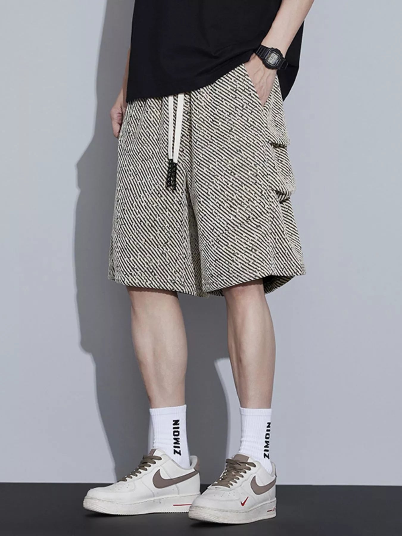 Men's Plus Size Drawstring Loose Fit Shorts designed for comfort and style at Lookzlike