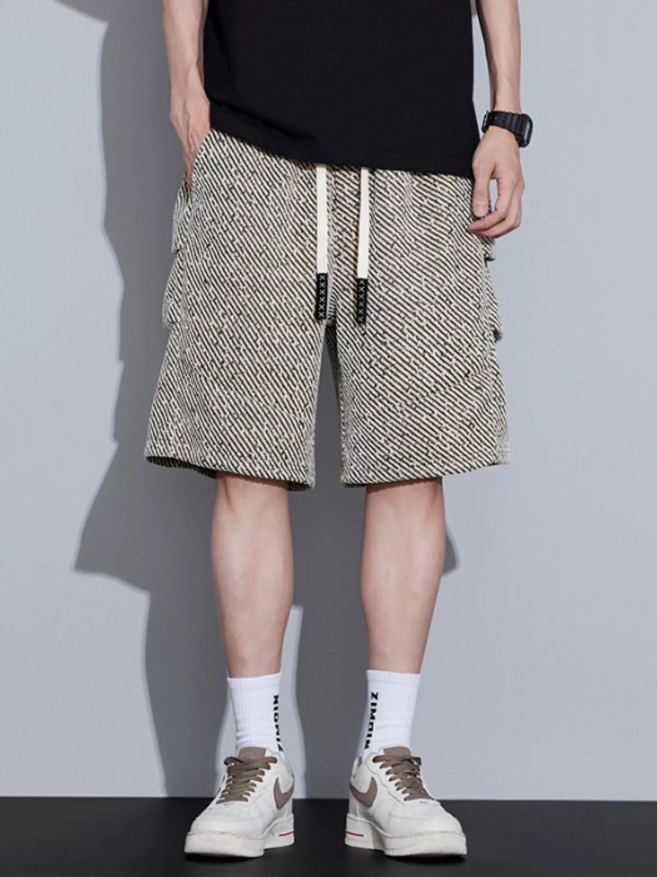 Men's Plus Size Drawstring Loose Fit Shorts designed for comfort and style at Lookzlike