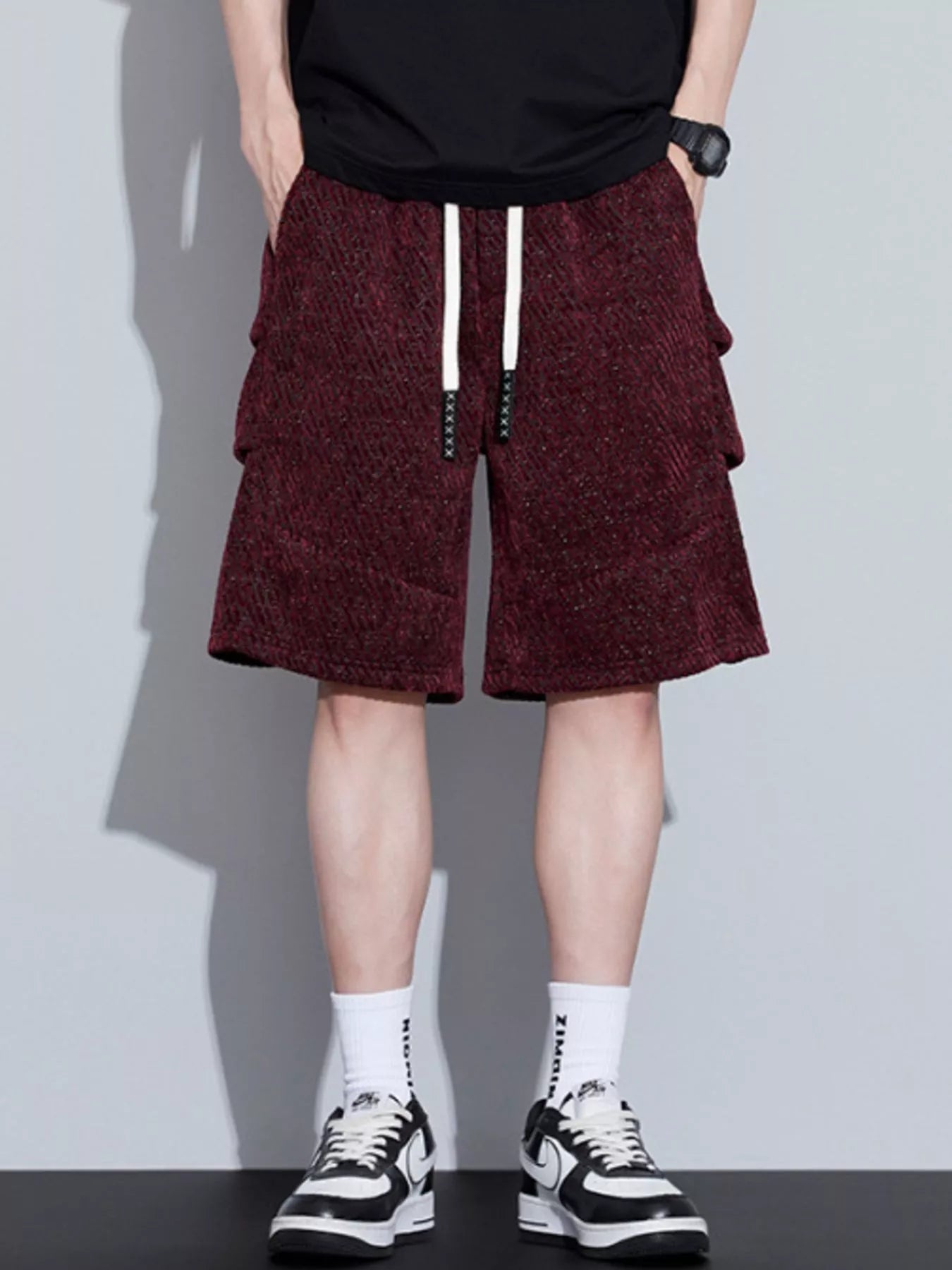 Men's Plus Size Drawstring Loose Fit Shorts designed for comfort and style at Lookzlike