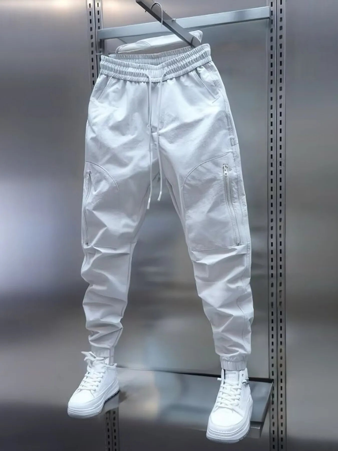 Men's Plus Size Elastic Waist Joggers designed for comfort and style at Lookzlike