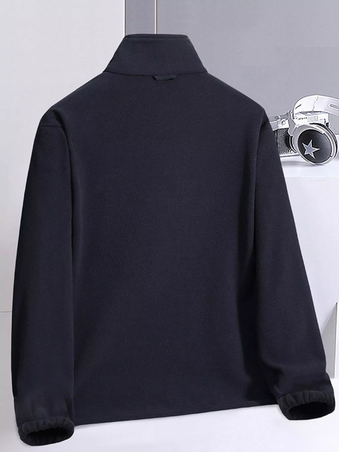 Men's Plus Size Fleece Full - Zip Jacket designed for comfort and style at Lookzlike