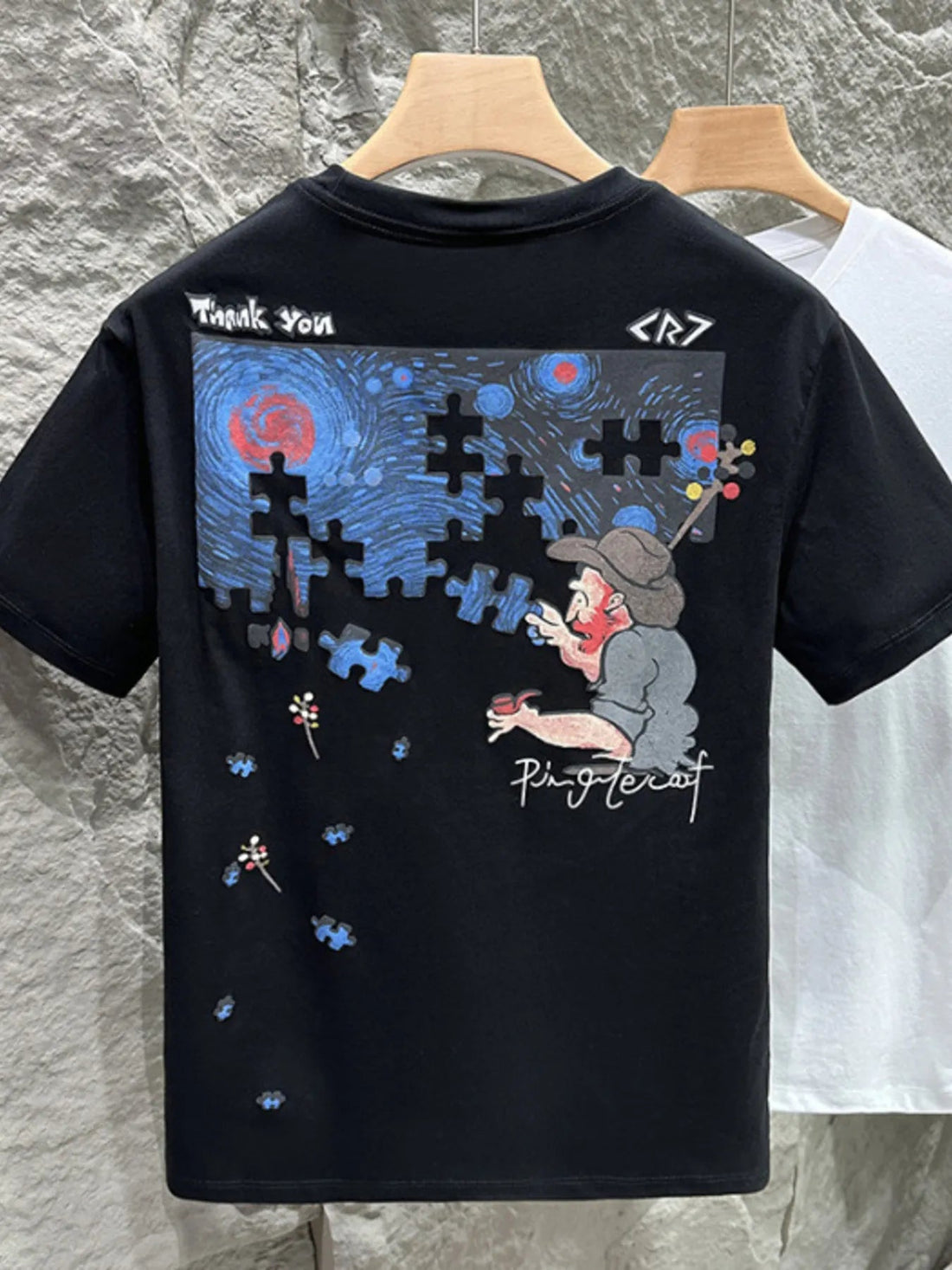 Men's Plus Size Graphic Round Neck Short Sleeve T-Shirt designed for comfort and style at Lookzlike