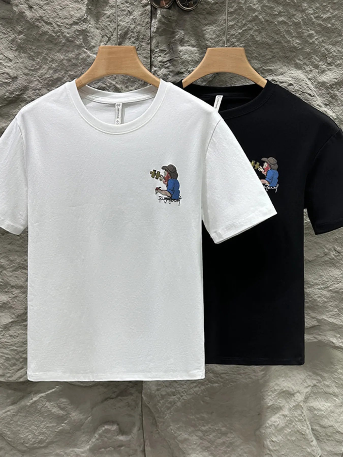 Men's Plus Size Graphic Round Neck Short Sleeve T-Shirt designed for comfort and style at Lookzlike