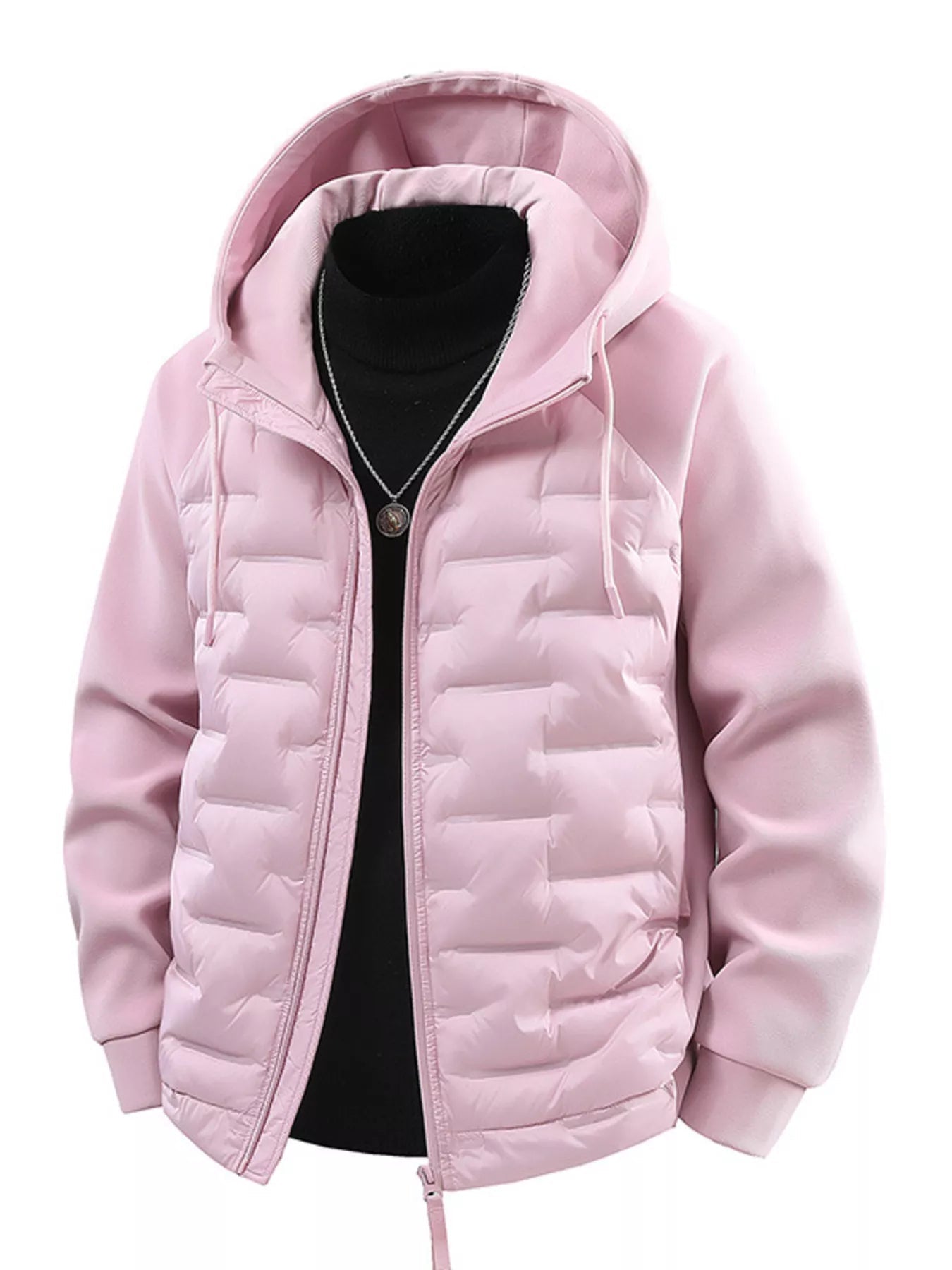 Men's Plus Size Hooded Padded Jacket designed for comfort and style at Lookzlike