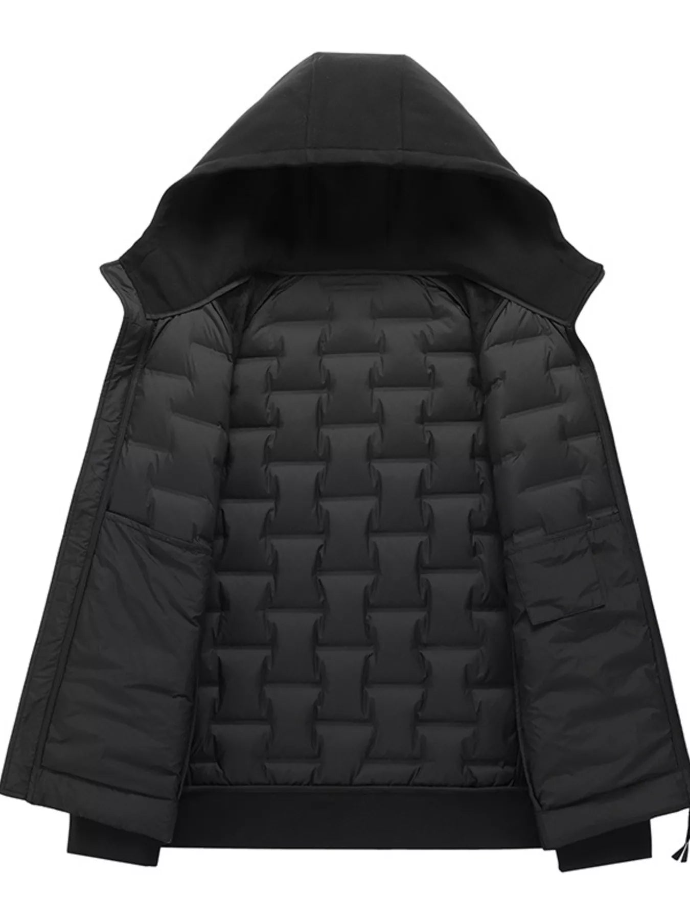 Men's Plus Size Hooded Padded Jacket designed for comfort and style at Lookzlike