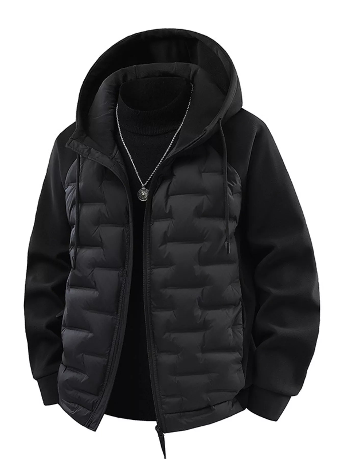 Men's Plus Size Hooded Padded Jacket designed for comfort and style at Lookzlike