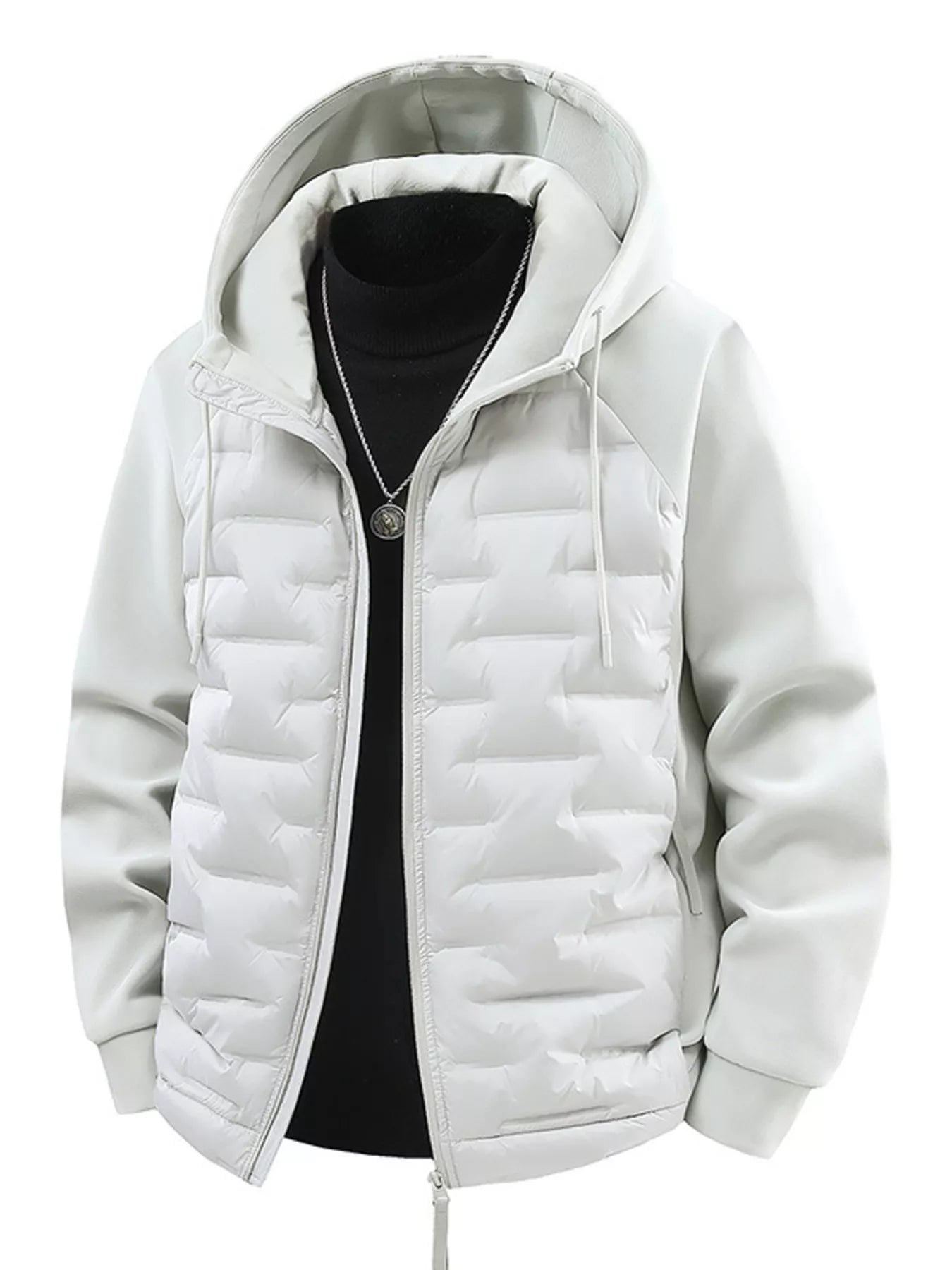 Men's Plus Size Hooded Padded Jacket designed for comfort and style at Lookzlike