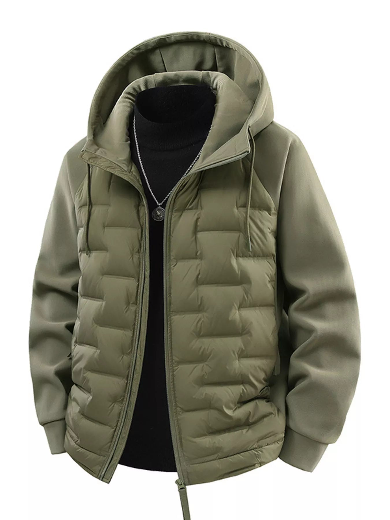 Men's Plus Size Hooded Padded Jacket designed for comfort and style at Lookzlike