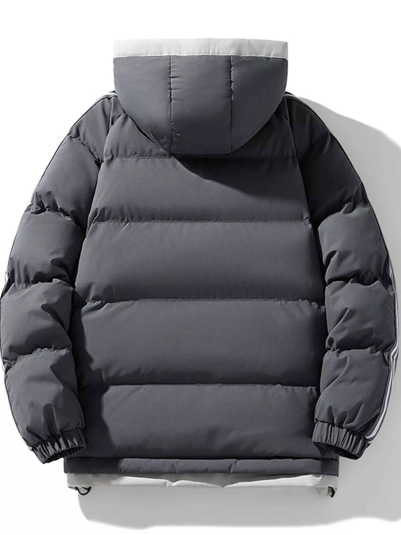 Men's Plus Size Hooded Padded Winter Coat designed for comfort and style at Lookzlike