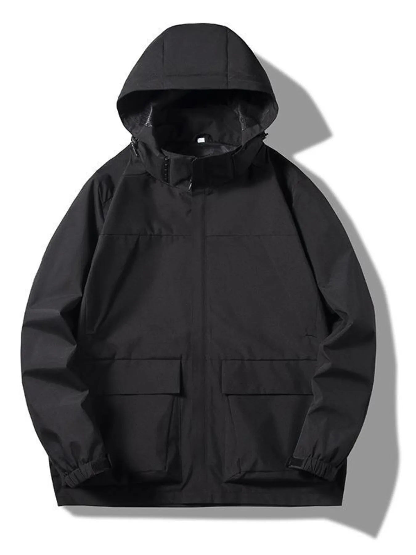 Men's Plus Size Hooded Windproof Outdoor Jacket designed for comfort and style at Lookzlike