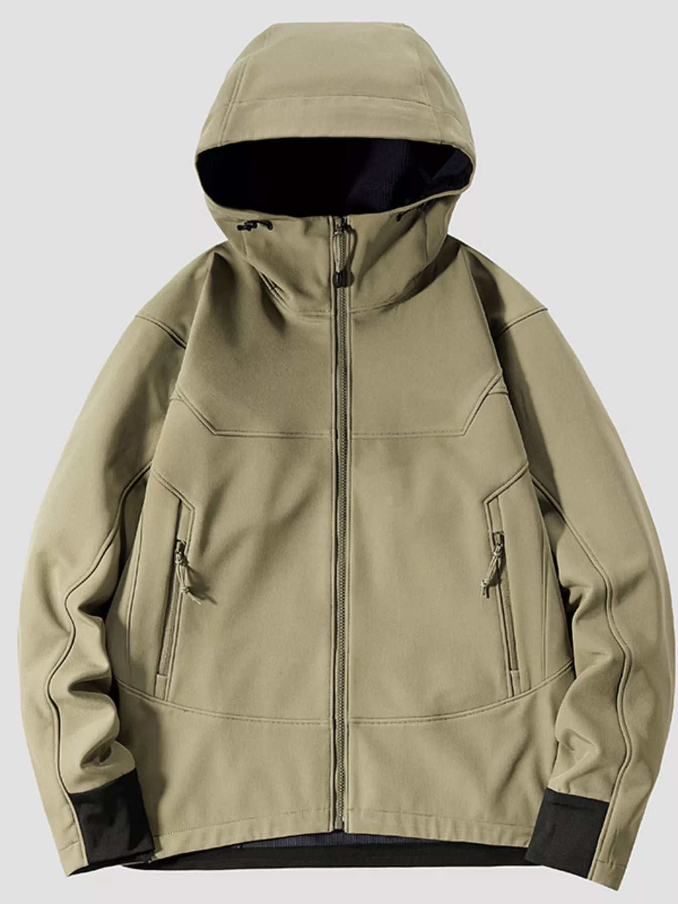 Men's Plus Size Hooded Zip Up Jacket designed for comfort and style at Lookzlike