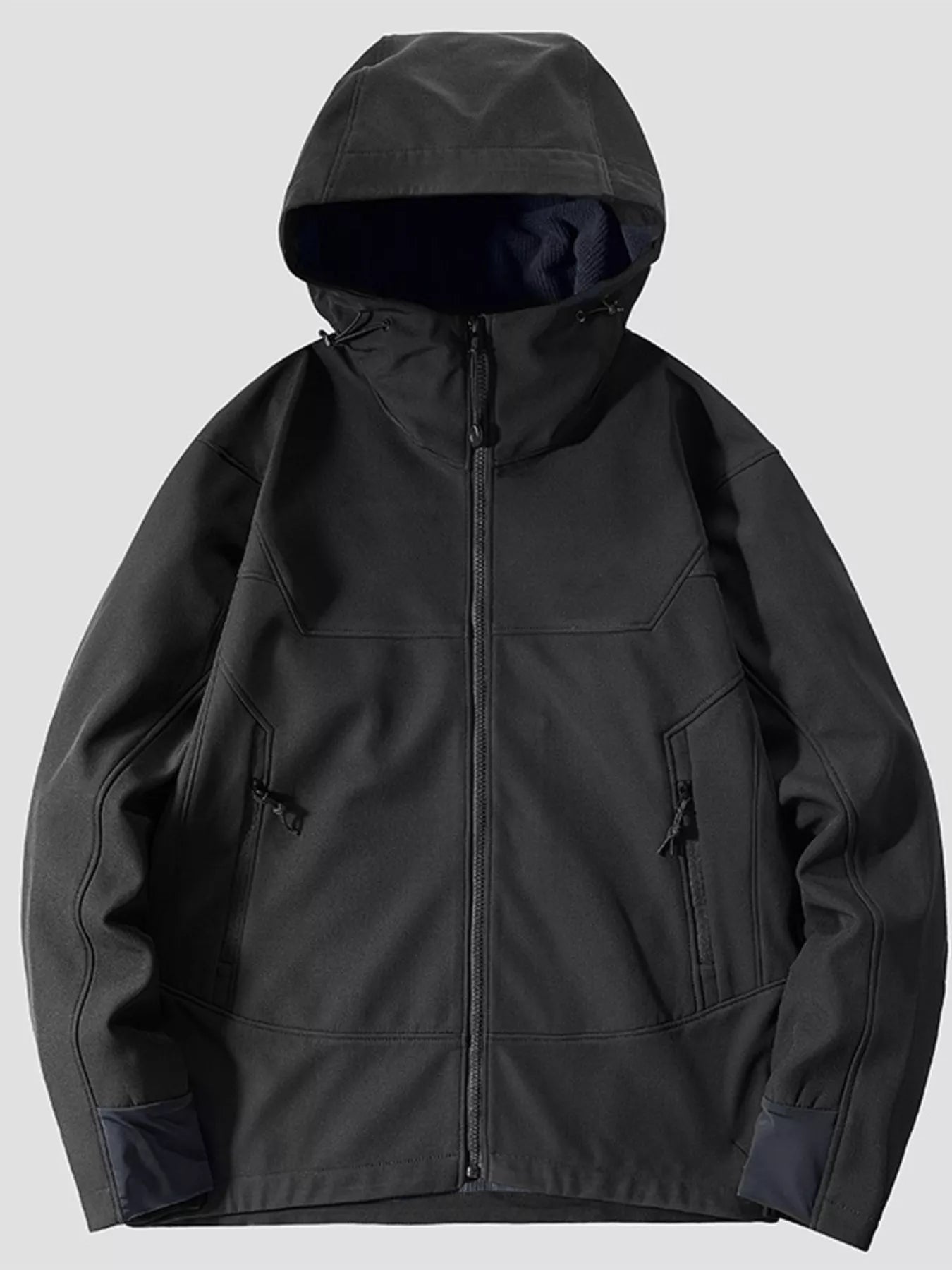 Men's Plus Size Hooded Zip Up Jacket designed for comfort and style at Lookzlike