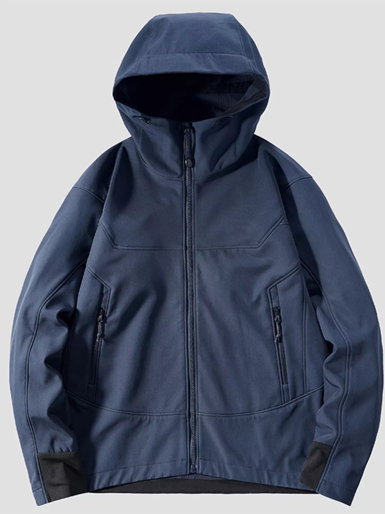 Men's Plus Size Hooded Zip Up Jacket designed for comfort and style at Lookzlike