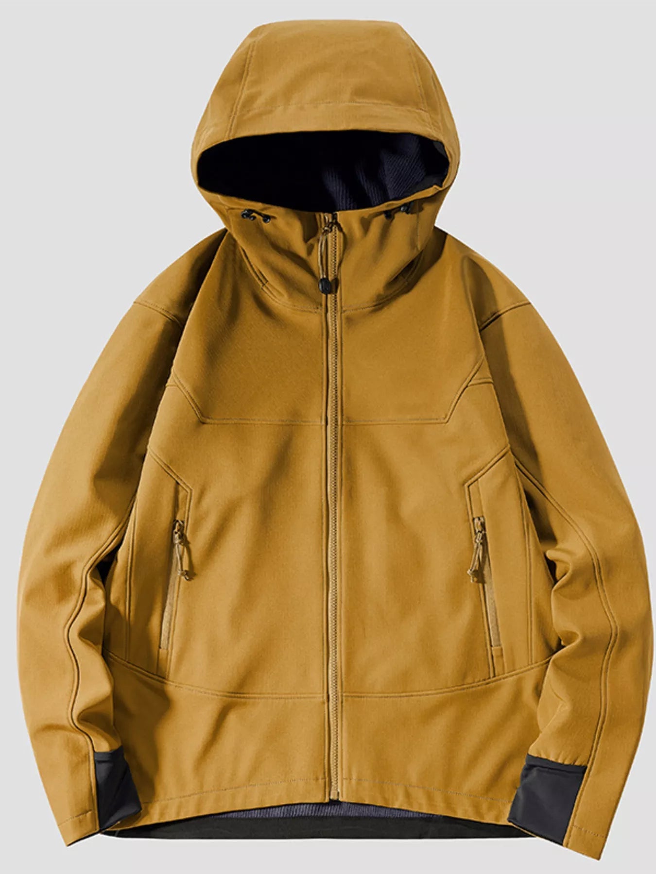 Men's Plus Size Hooded Zip Up Jacket designed for comfort and style at Lookzlike