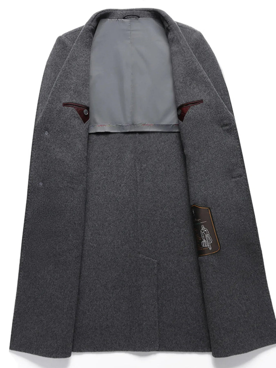 Men's Plus Size Lapel Collar Long Coat designed for comfort and style at Lookzlike