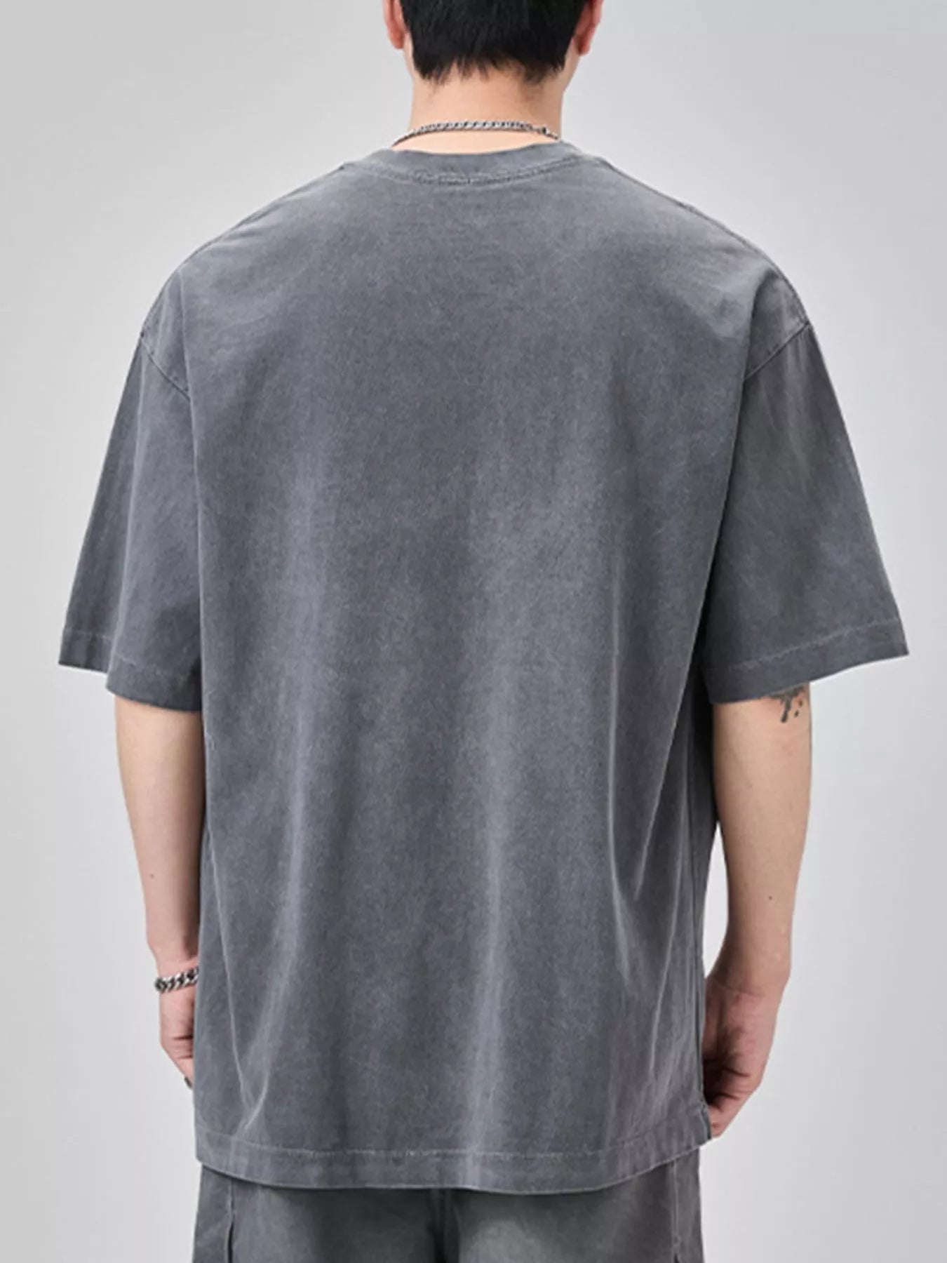 Men's Plus Size Letter Round Neck Short Sleeve T-Shirt designed for comfort and style at Lookzlike