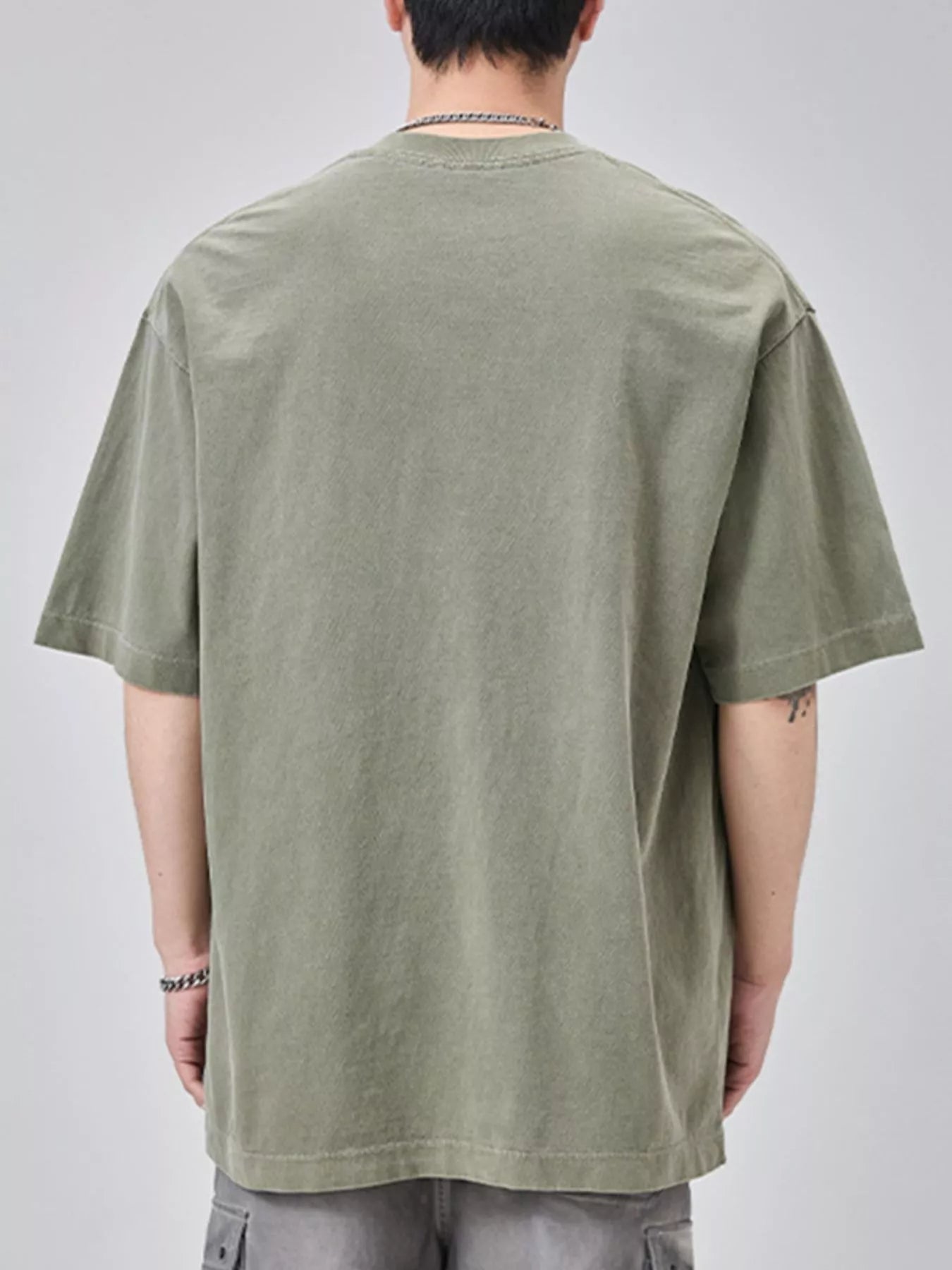 Men's Plus Size Letter Round Neck Short Sleeve T-Shirt designed for comfort and style at Lookzlike