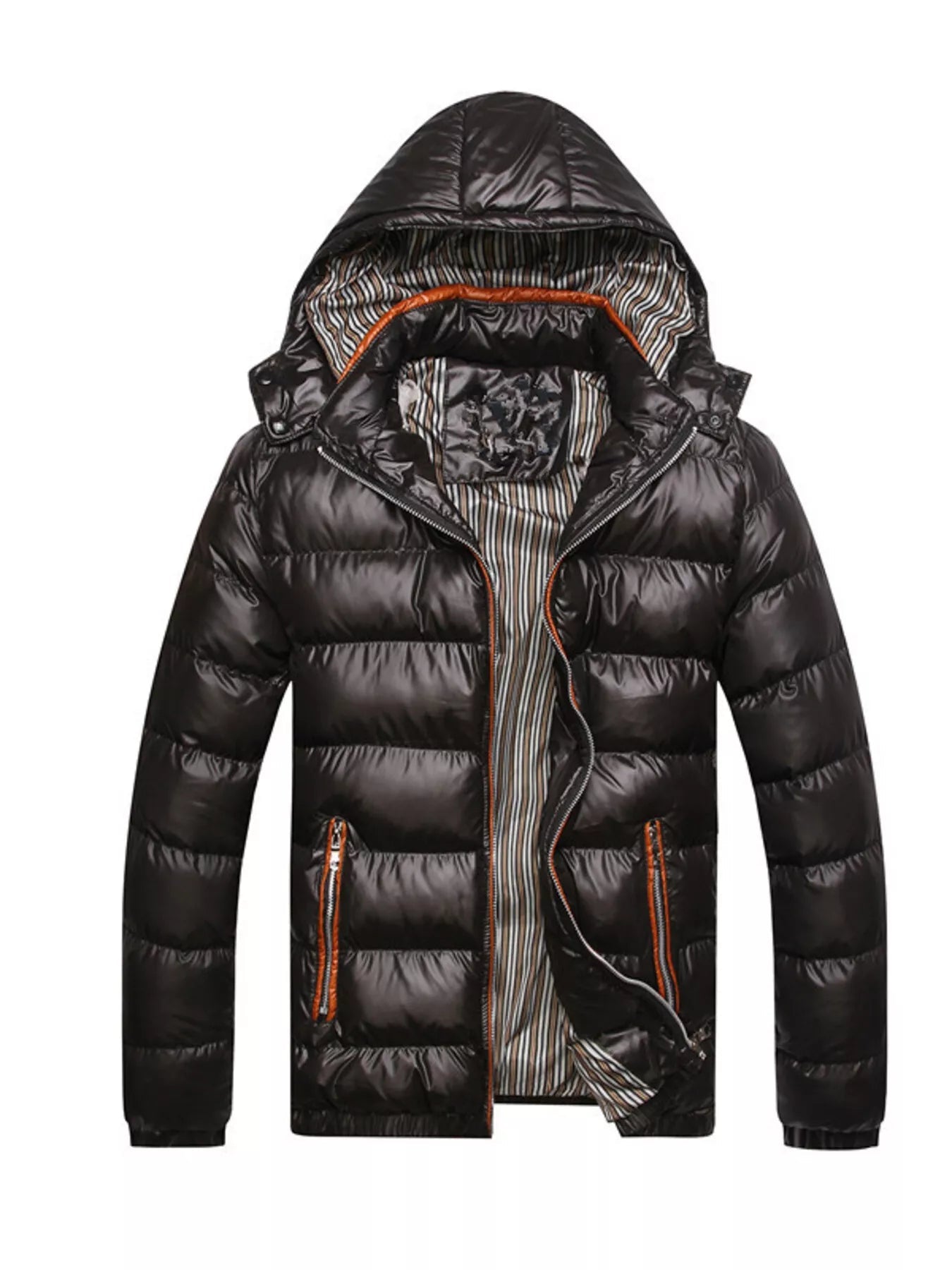 Men's Plus Size Lightweight Hooded Puffer Jacket designed for comfort and style at Lookzlike