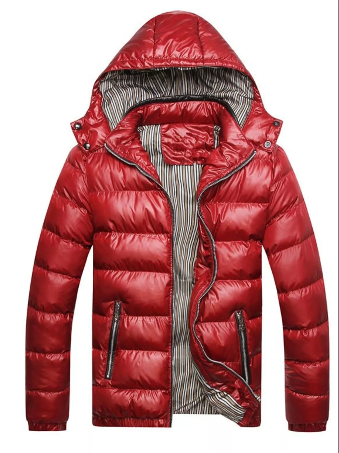 Men's Plus Size Lightweight Hooded Puffer Jacket designed for comfort and style at Lookzlike