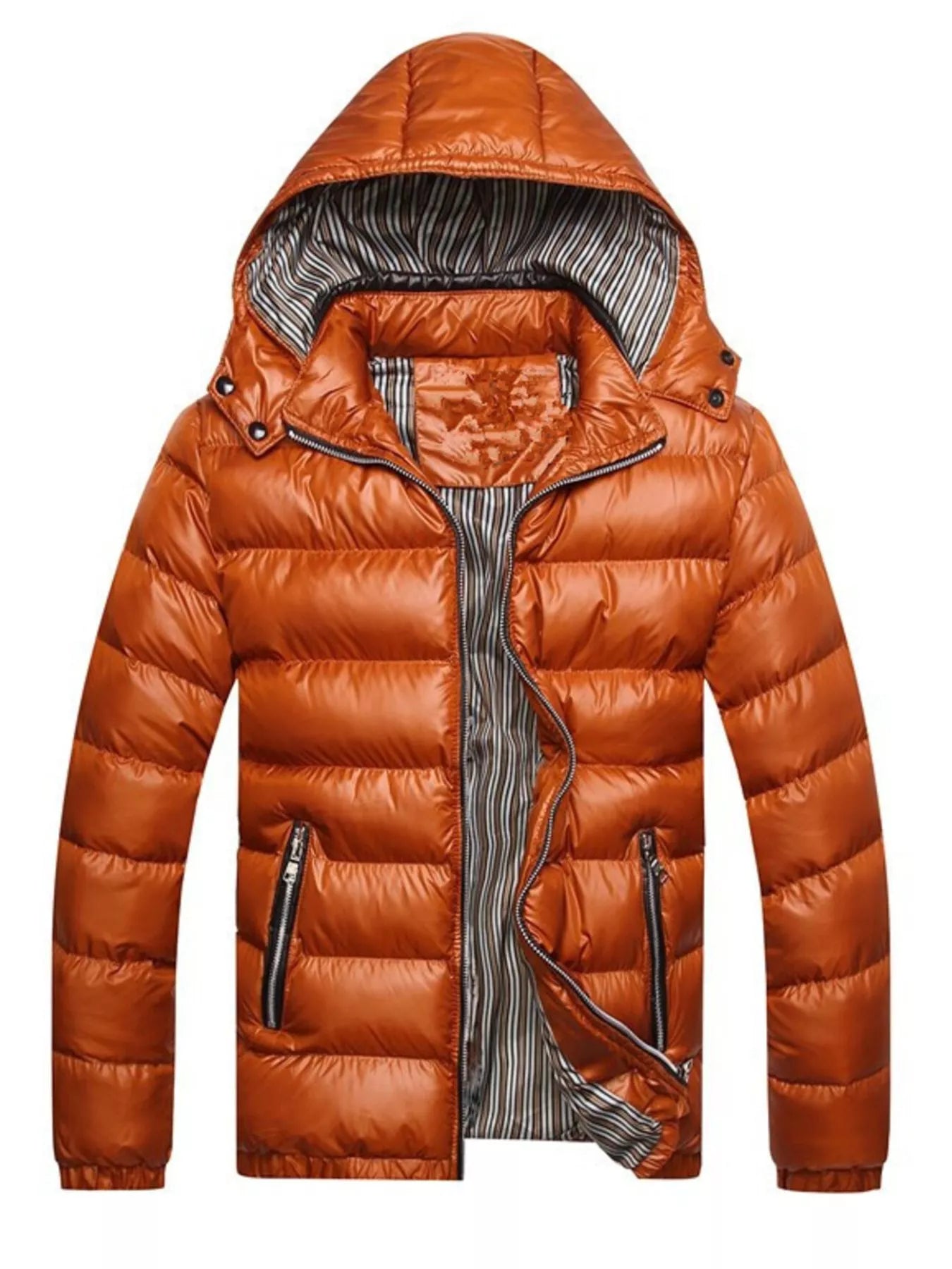 Men's Plus Size Lightweight Hooded Puffer Jacket designed for comfort and style at Lookzlike