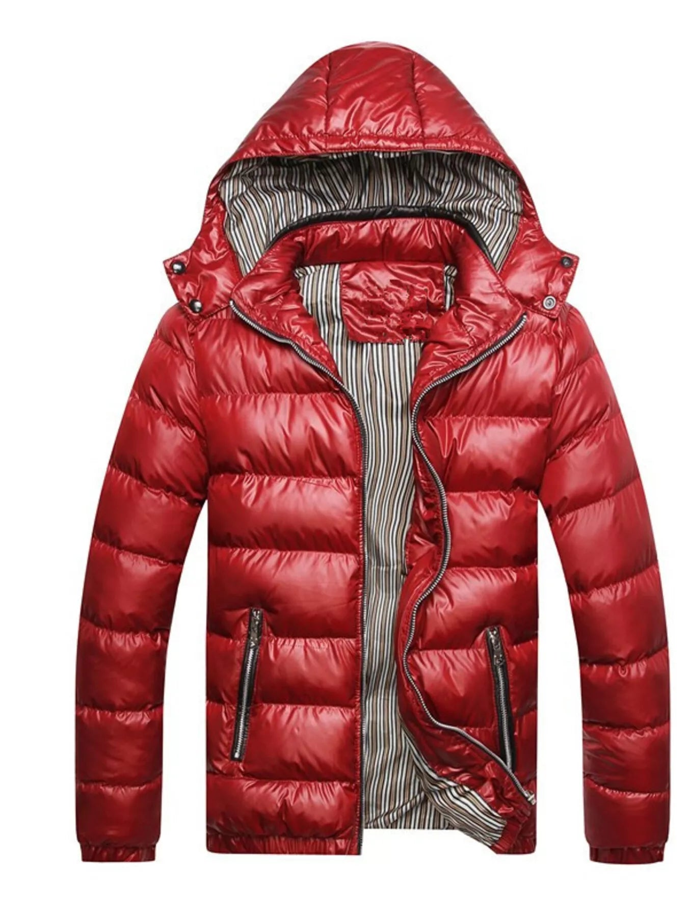 Men's Plus Size Lightweight Hooded Puffer Jacket designed for comfort and style at Lookzlike