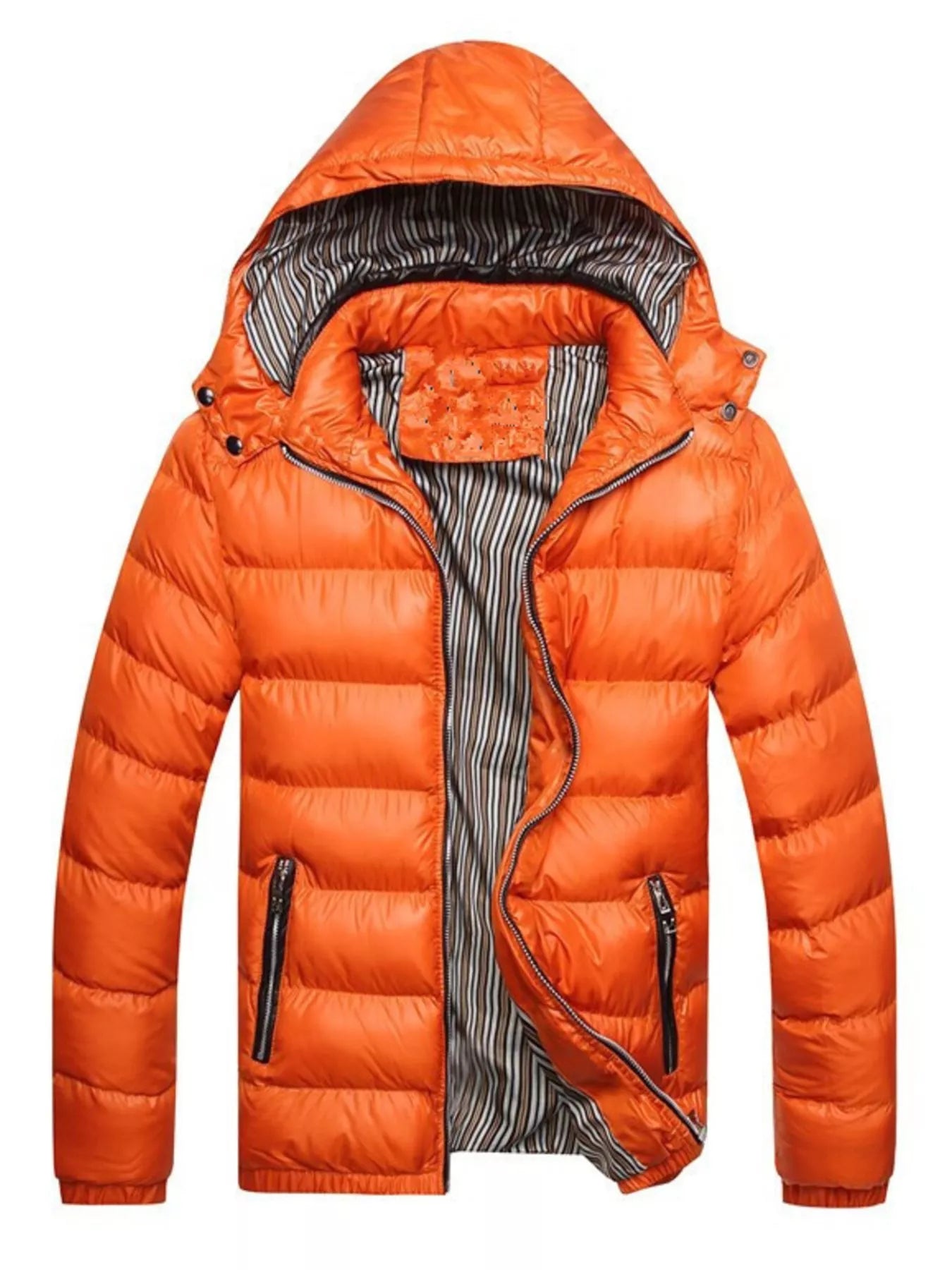 Men's Plus Size Lightweight Hooded Puffer Jacket designed for comfort and style at Lookzlike