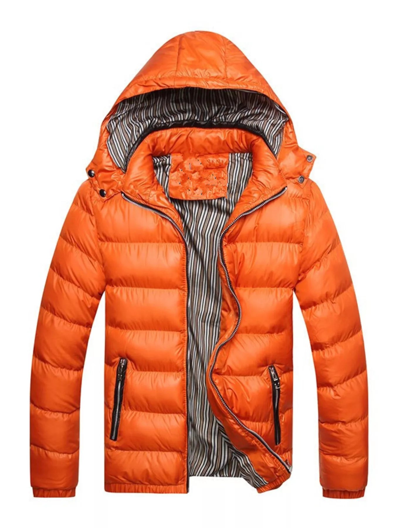 Men's Plus Size Lightweight Hooded Puffer Jacket designed for comfort and style at Lookzlike