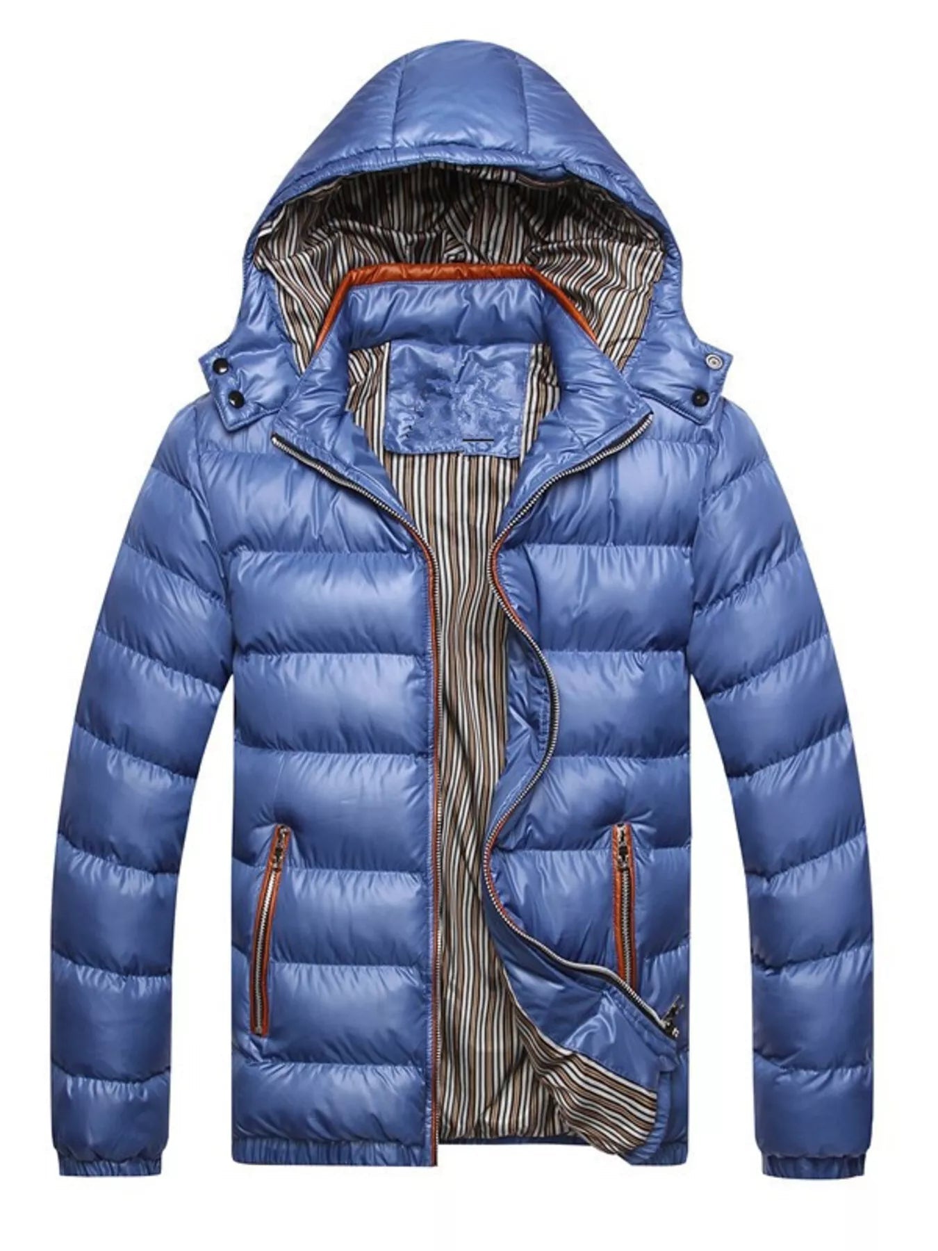 Men's Plus Size Lightweight Hooded Puffer Jacket designed for comfort and style at Lookzlike