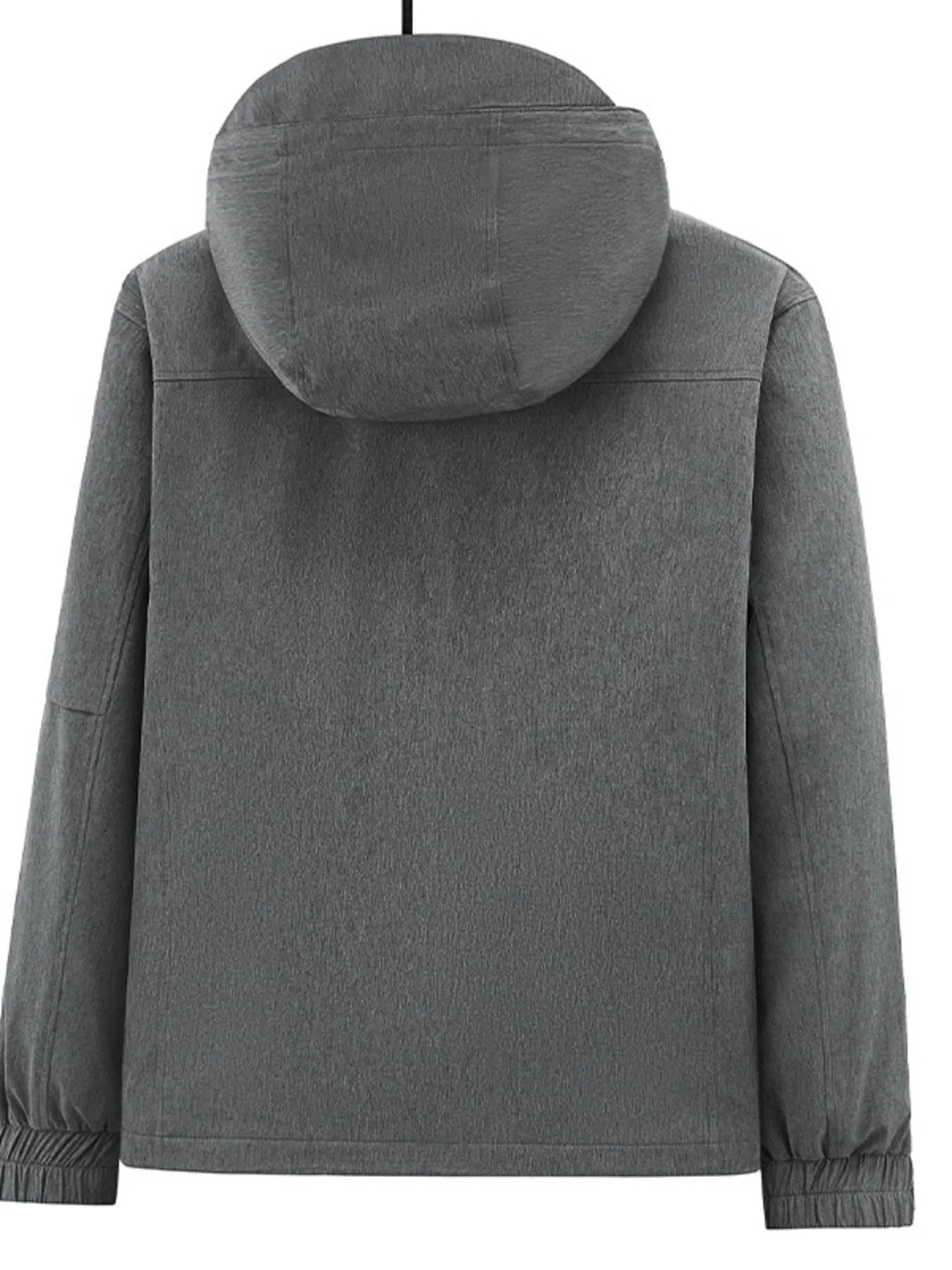 Men's Plus Size Outdoor Zip Up Hooded Jacket designed for comfort and style at Lookzlike