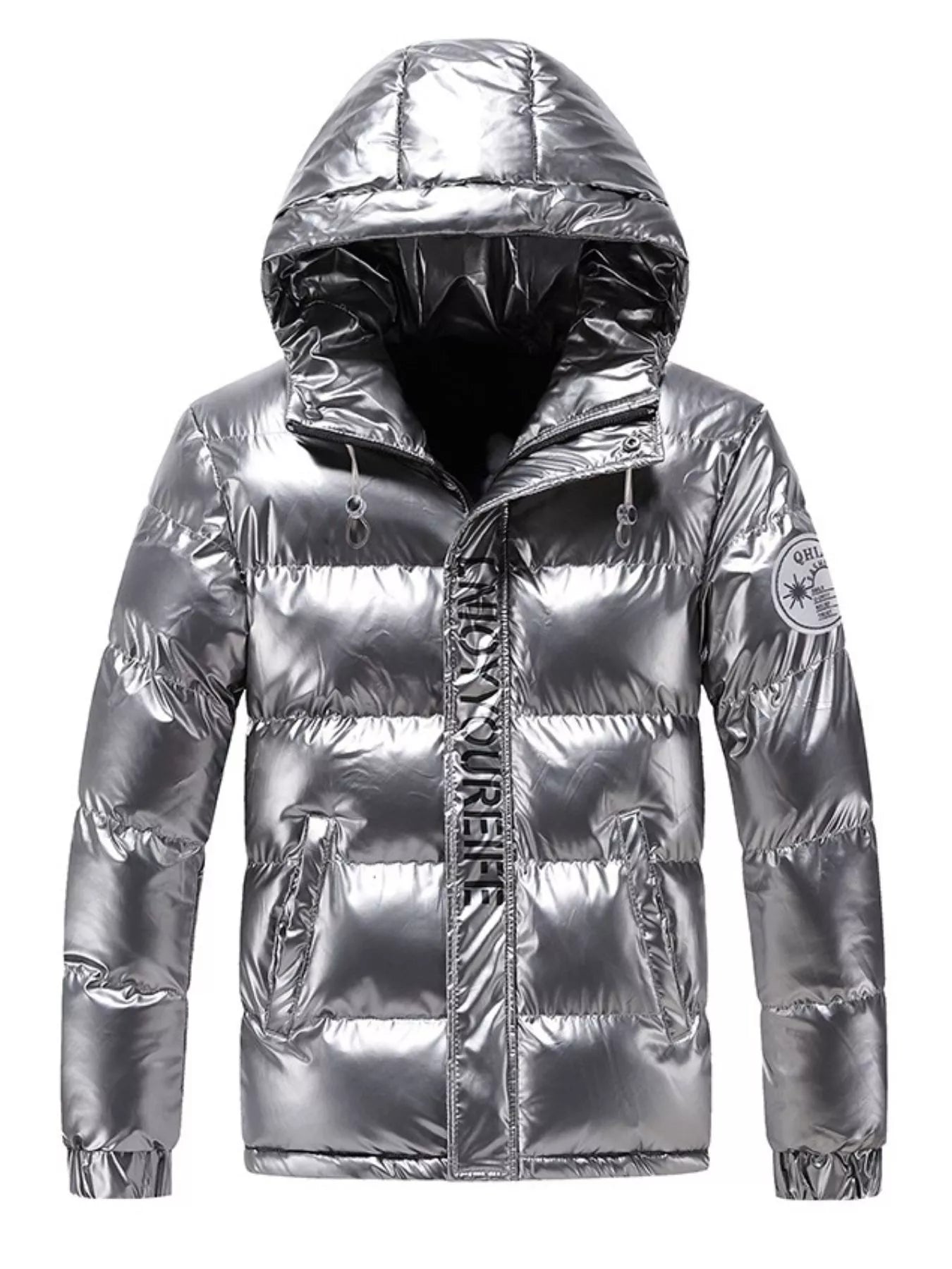 Men's Plus Size Padded Hooded Winter Coat designed for comfort and style at Lookzlike