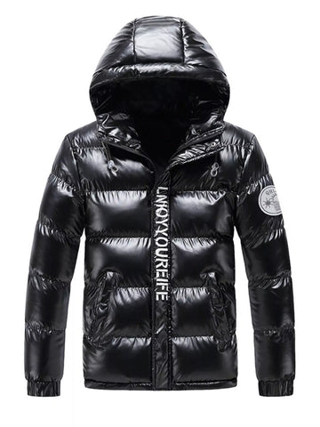 Men's Plus Size Padded Hooded Winter Coat designed for comfort and style at Lookzlike