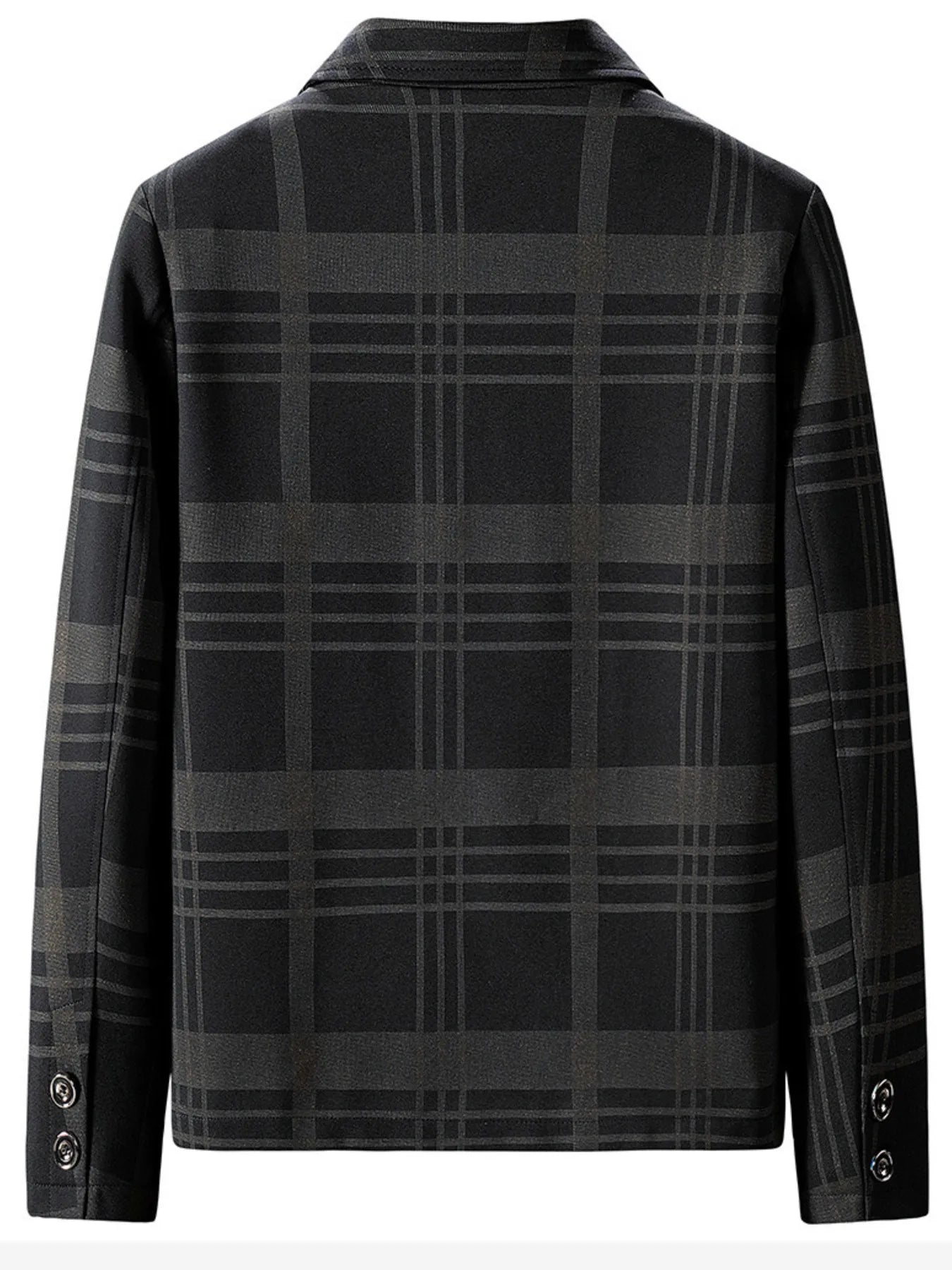 Men's Plus Size Plaid Zip Up Jacket designed for comfort and style at Lookzlike