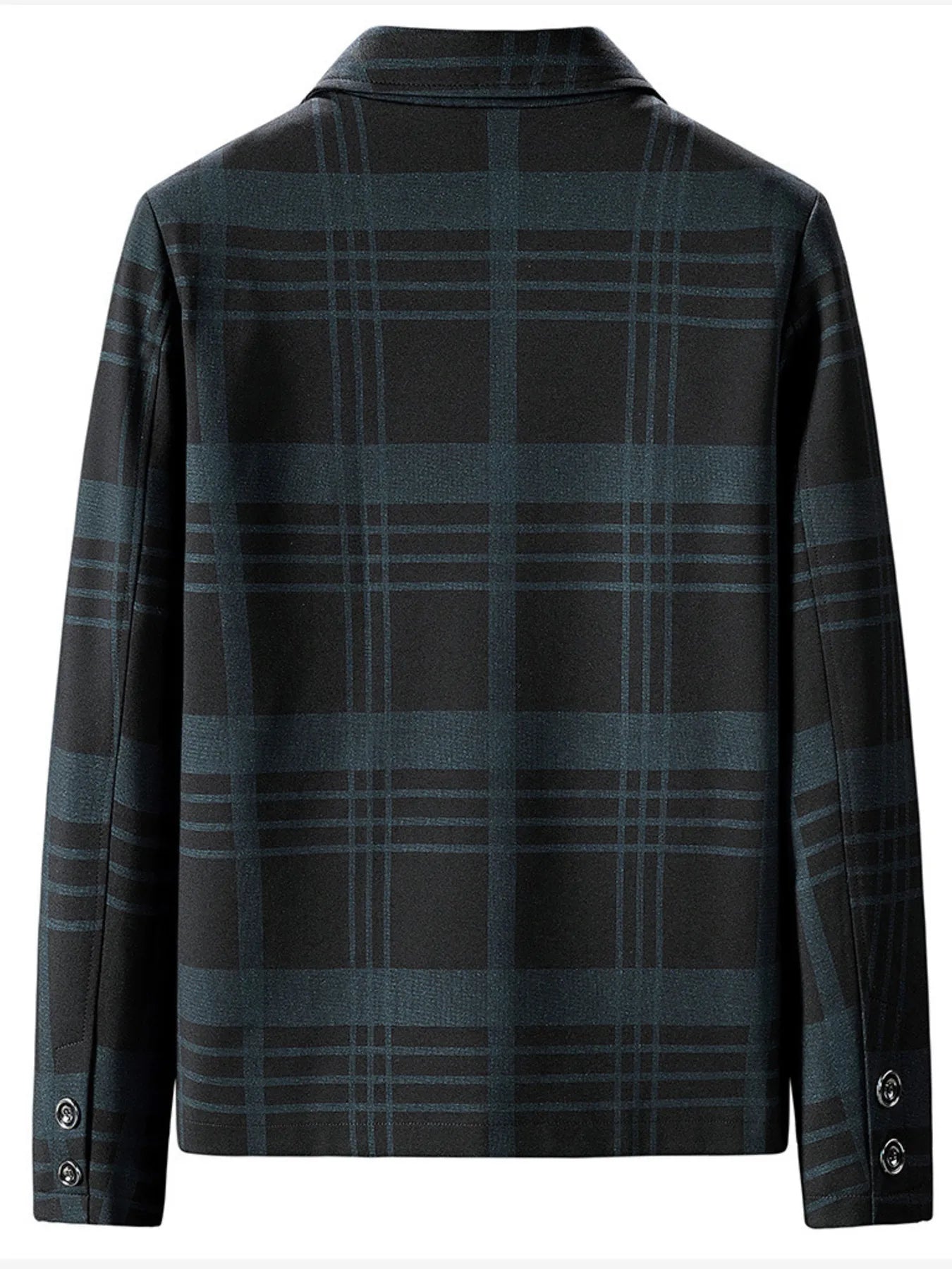 Men's Plus Size Plaid Zip Up Jacket designed for comfort and style at Lookzlike