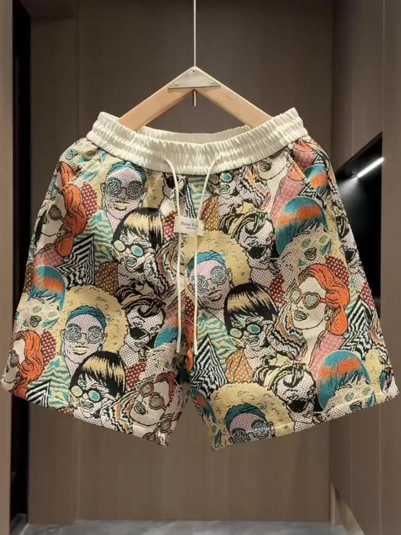 Men's Plus Size Printed Wide Leg Shorts designed for comfort and style at Lookzlike