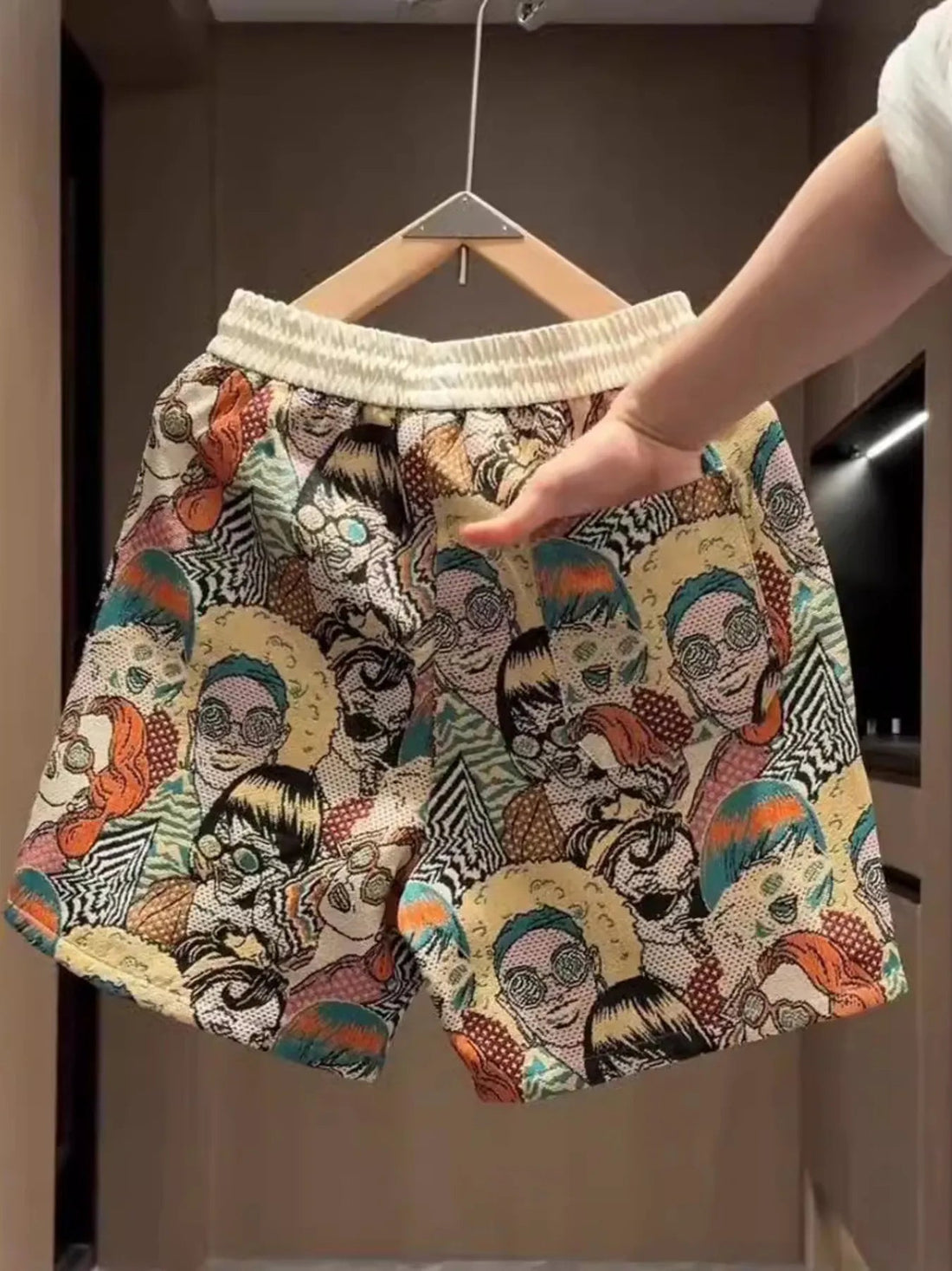 Men's Plus Size Printed Wide Leg Shorts designed for comfort and style at Lookzlike