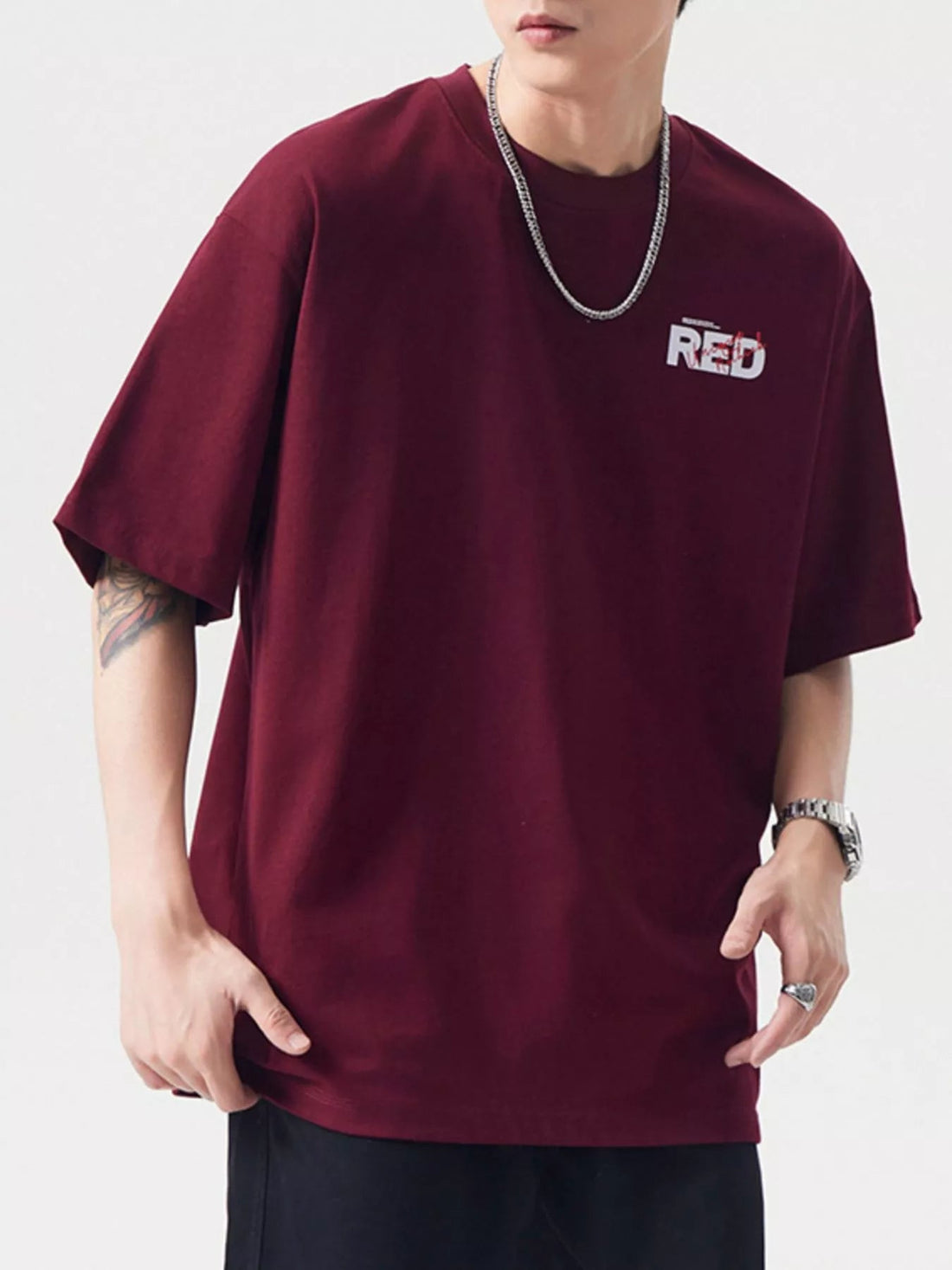 Men's Plus Size Round Neck Half Sleeve T-Shirt designed for comfort and style at Lookzlike