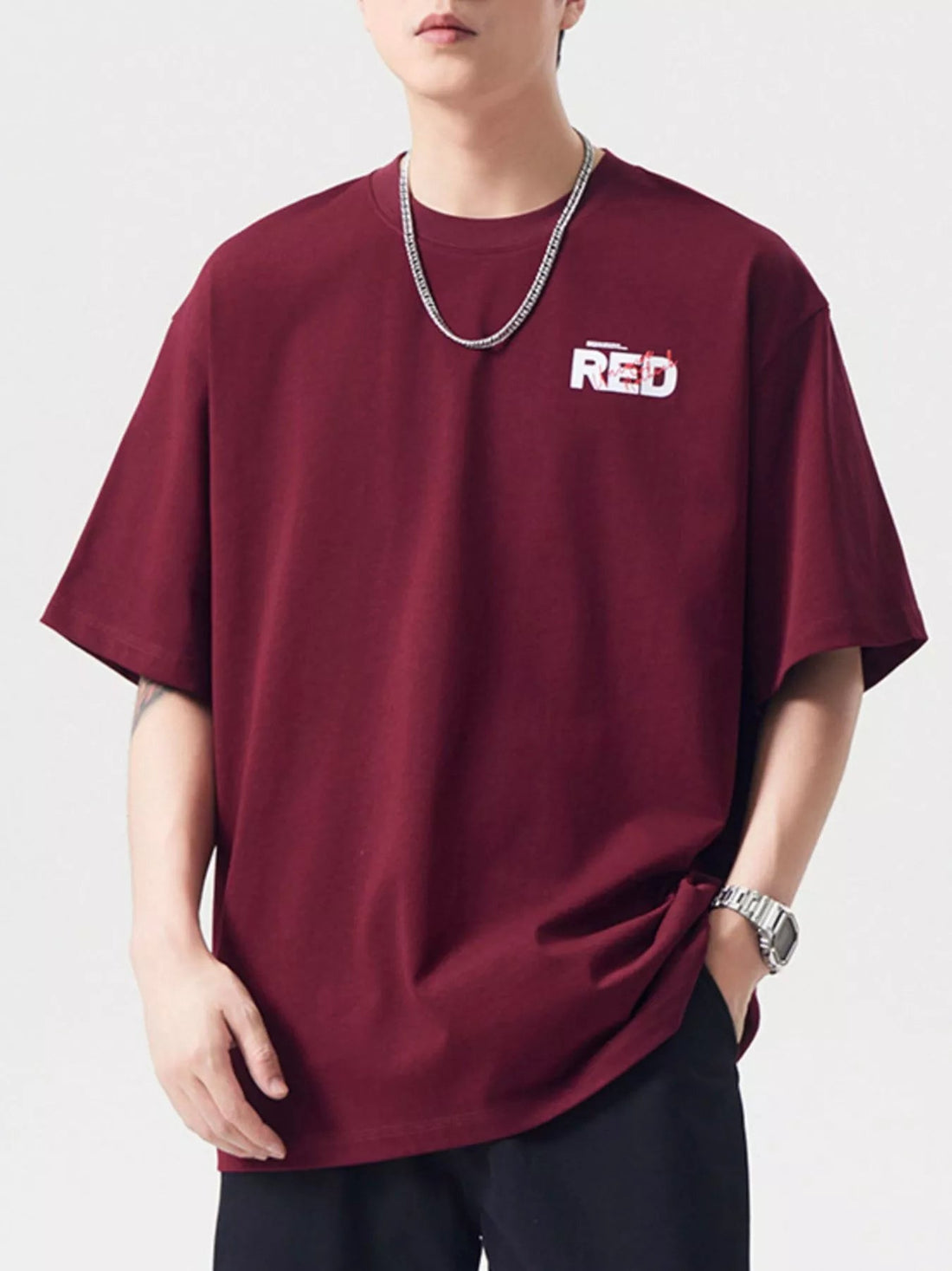 Men's Plus Size Round Neck Half Sleeve T-Shirt designed for comfort and style at Lookzlike