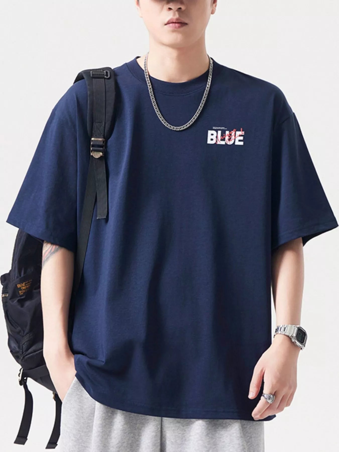 Men's Plus Size Round Neck Half Sleeve T-Shirt designed for comfort and style at Lookzlike