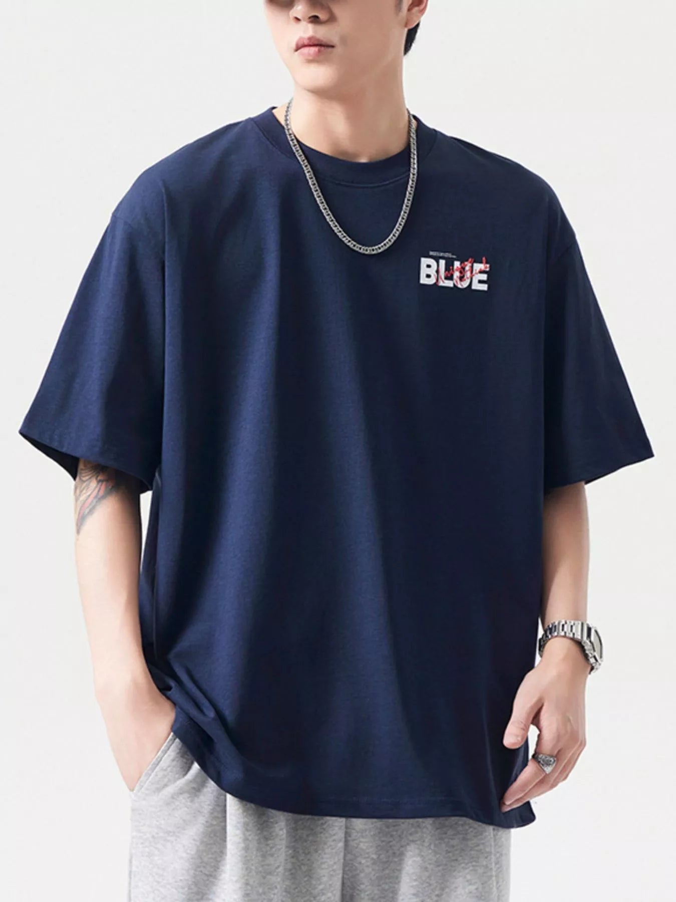 Men's Plus Size Round Neck Half Sleeve T-Shirt designed for comfort and style at Lookzlike