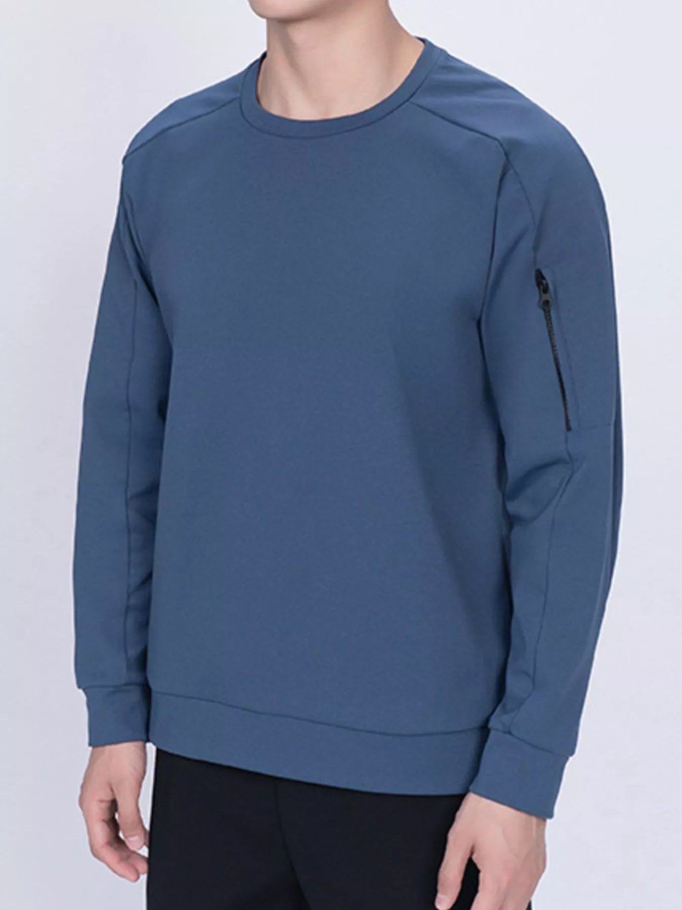 Men's Plus Size Round Neck Long Sleeve Sweatshirt designed for comfort and style at Lookzlike