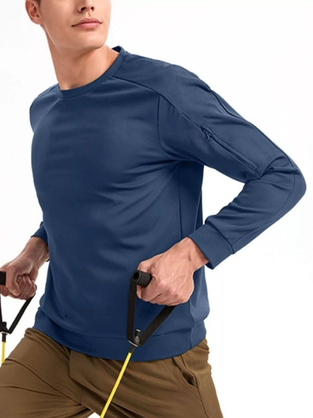 Men's Plus Size Round Neck Long Sleeve Sweatshirt designed for comfort and style at Lookzlike